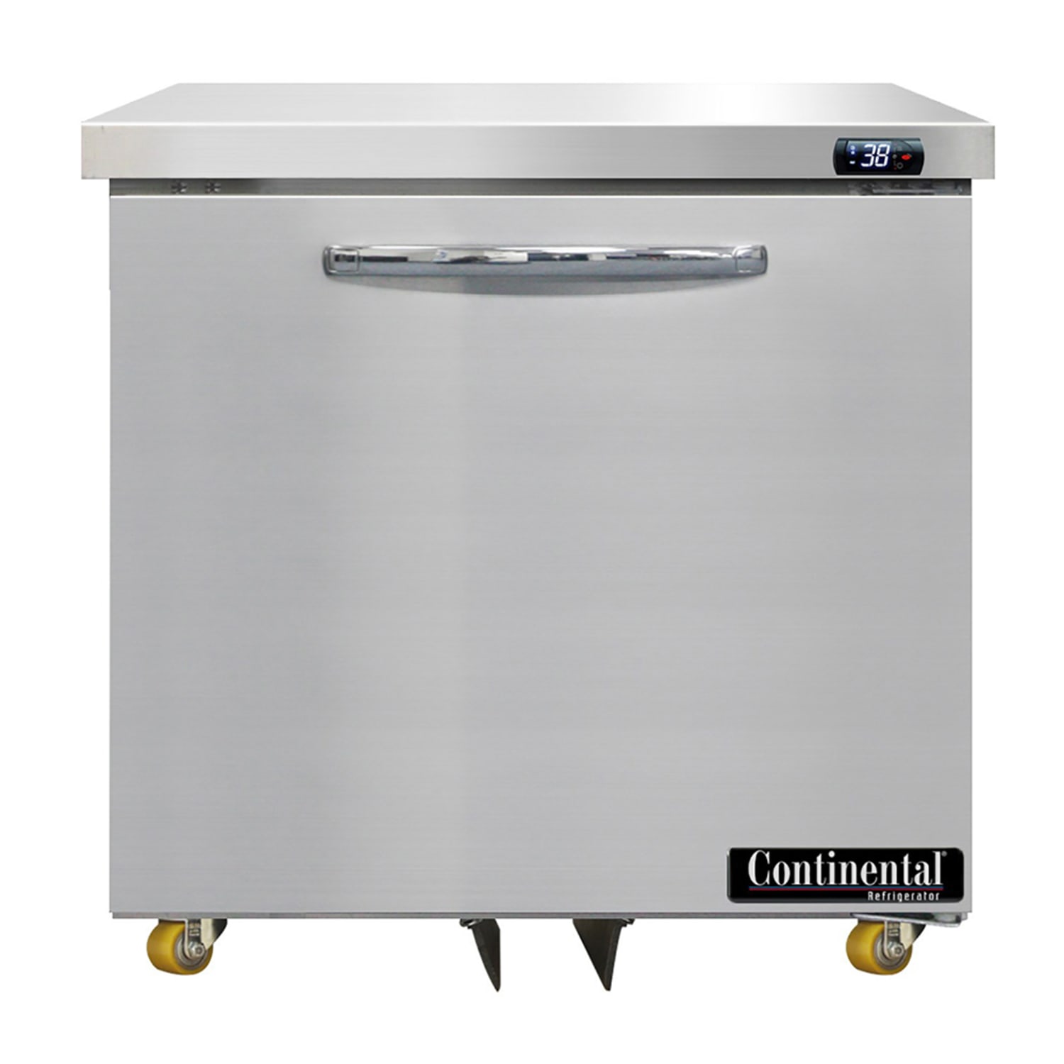 Continental D32N-U 32 W Undercounter Refrigerator w/ 1 Solid Door, 115v, 6.5 cu. ft, Silver