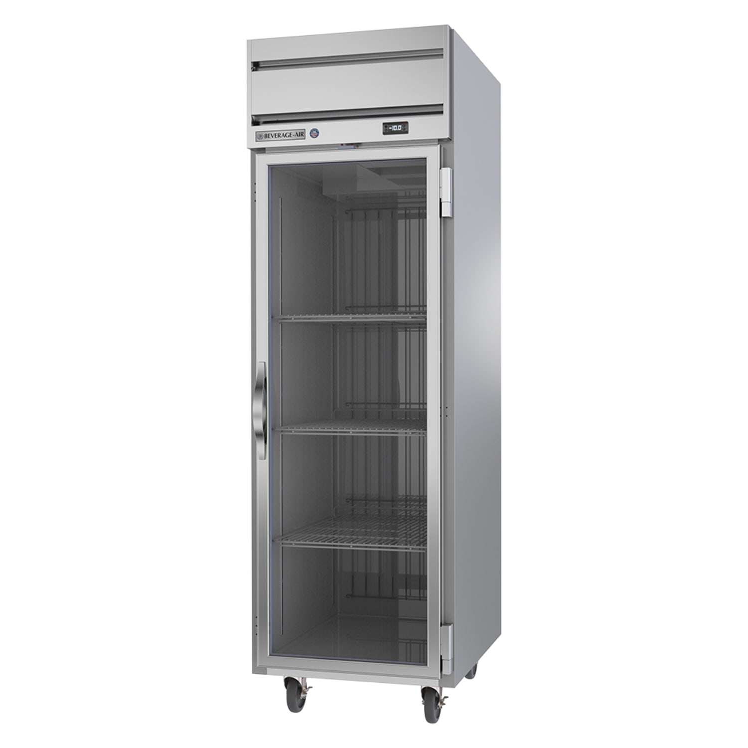 Beverage-Air HF1HC-1G 26 Horizon Series 1 Section Reach In Freezer, 1 Right Hinge Glass Door, 115v, Stainless Steel