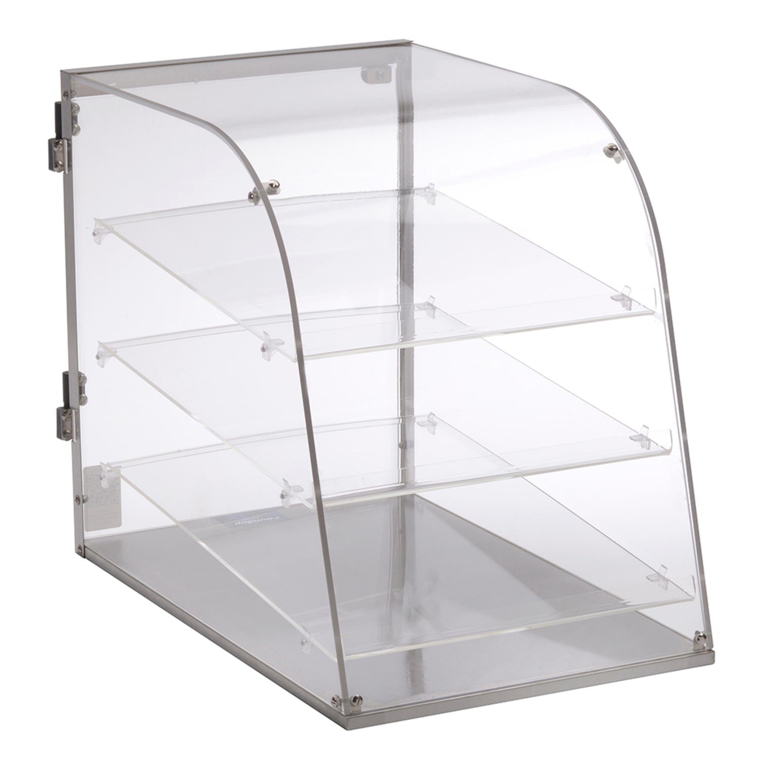 Antunes DC-14R-9500706 3 Tier Pastry Display Case - 14 1/4L x 22W x 18 1/2H, Acrylic, Clear, 3 Tiers, Rounded Front