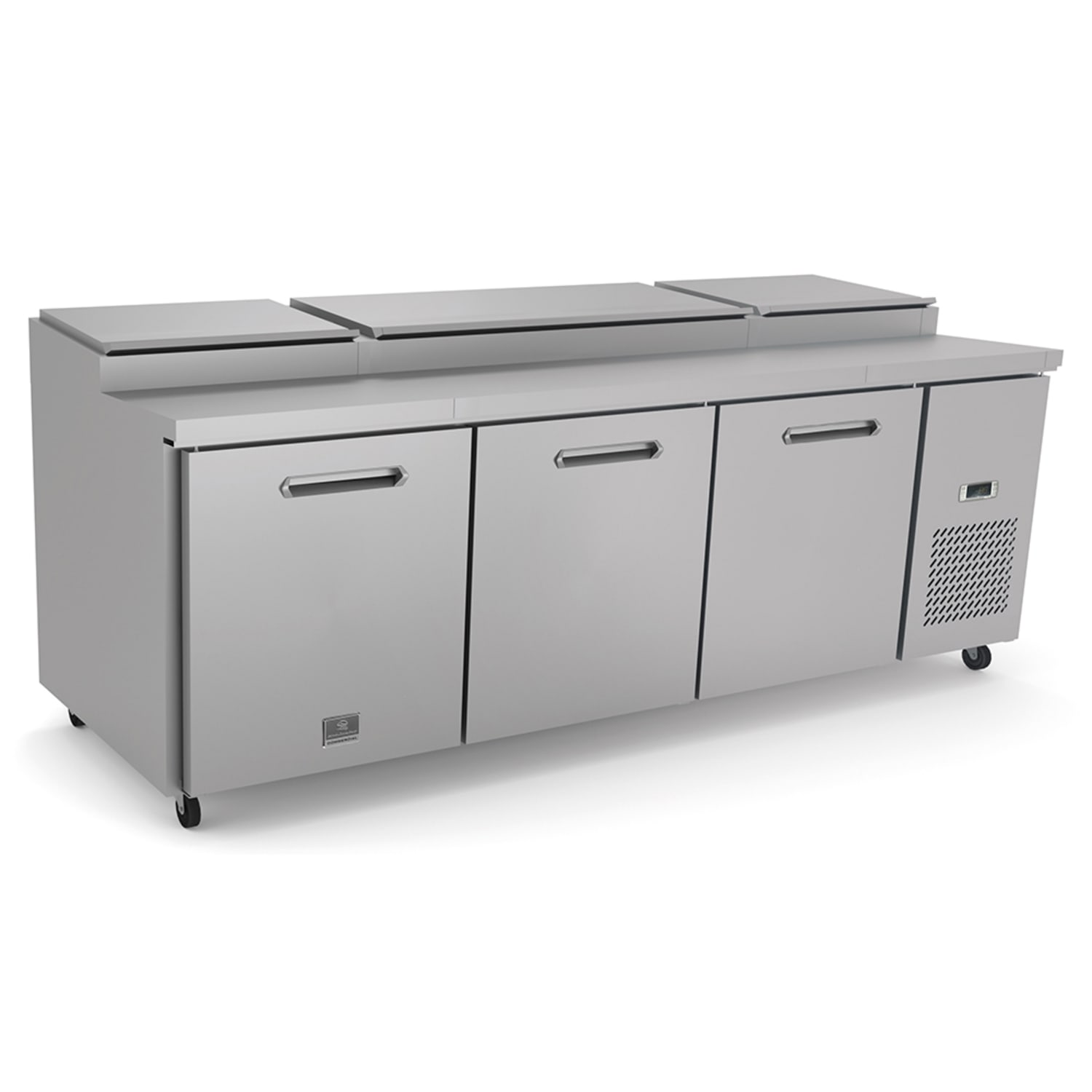Kelvinator Commercial KCHPT92.12 (738254) 94 3/16 Pizza Prep Table w/ Refrigerated Base, 115v, 3-Section, Stainless Steel