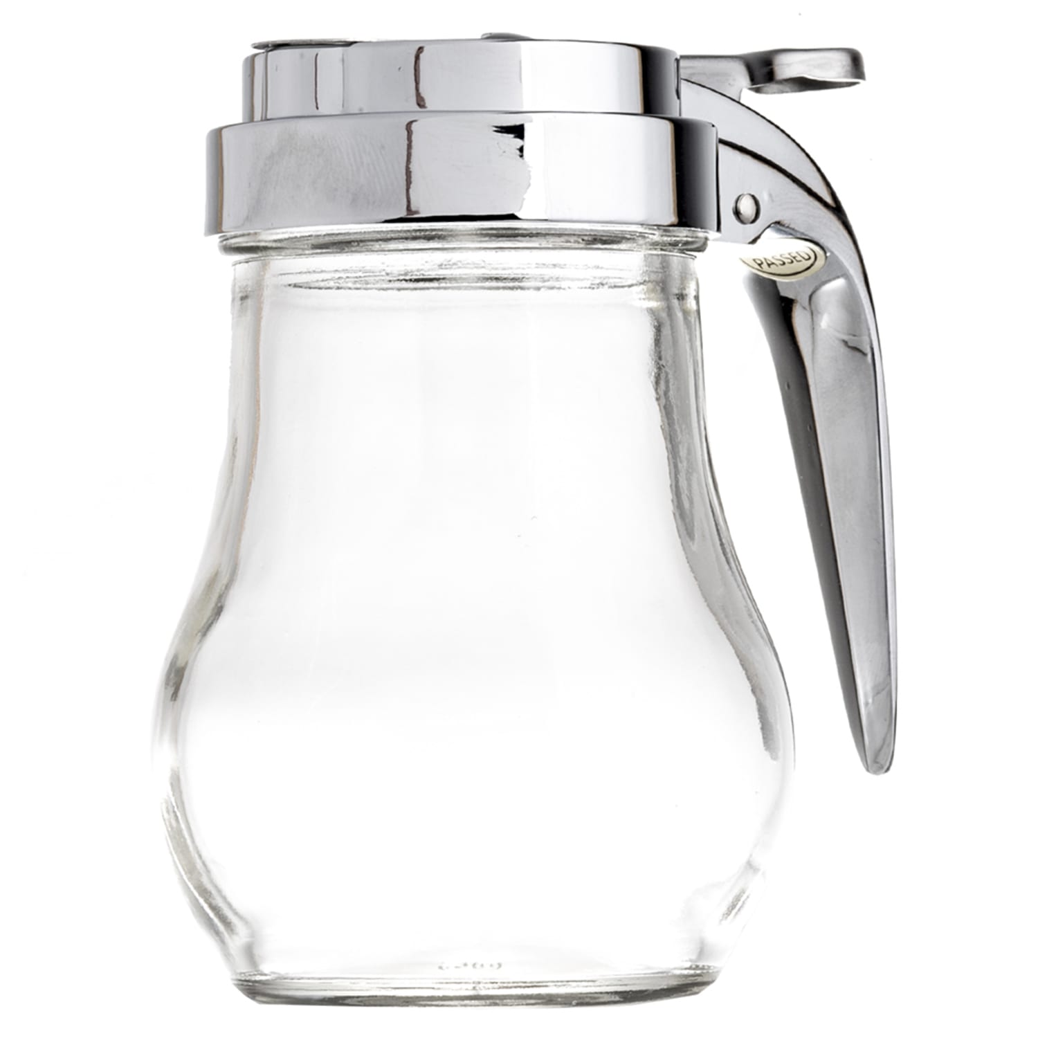 Tablecraft 406 6 oz Teardrop Dripcut Server - Glass, Chrome Top, Clear, 1 Dozen
