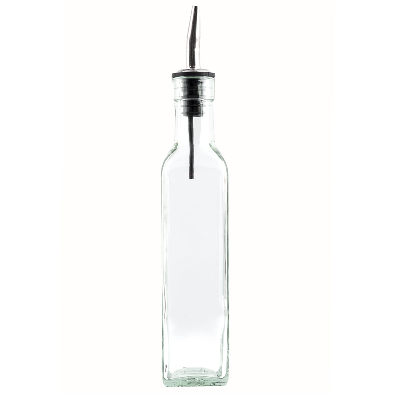 Tablecraft 9085 8 1/2 oz Cruet w/ Stainless Steel Pourer - Green, Green Tint, Case of 12