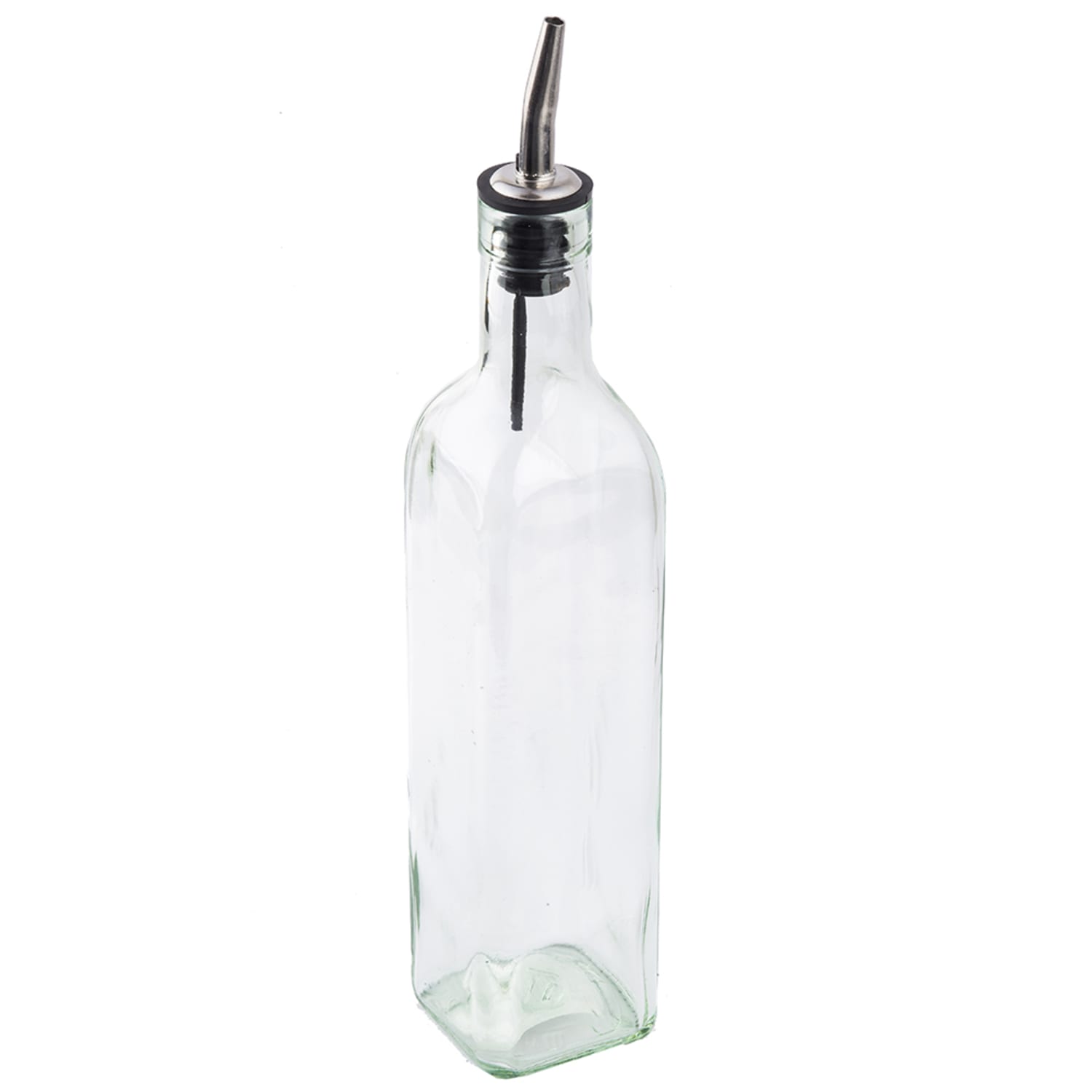 Tablecraft 916 16 oz Cruet w/ Stainless Steel Pourer - Glass, Green Tint, Case of 12