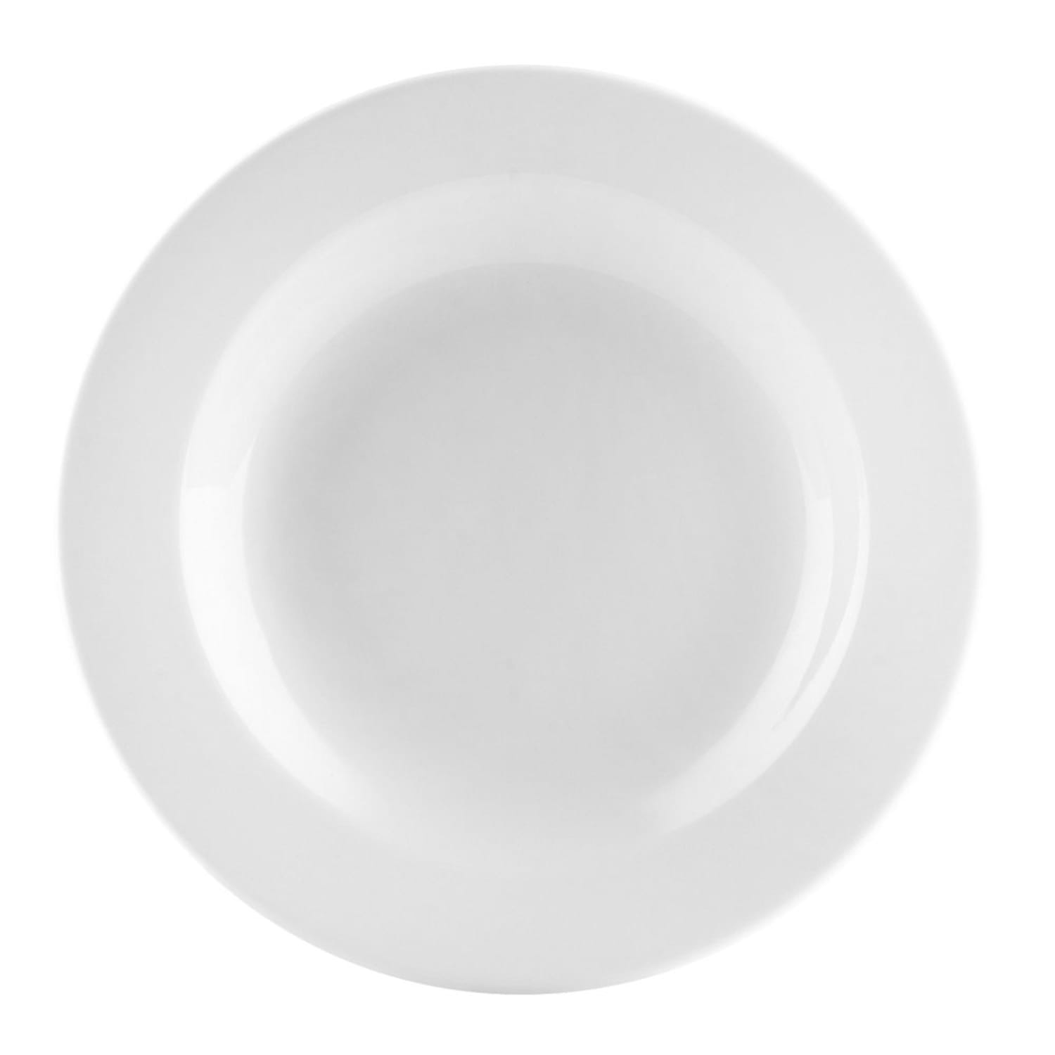CAC UVS-3 8 7/8 Round Universal Soup Bowl - Porcelain, Super White, 2 Dozen