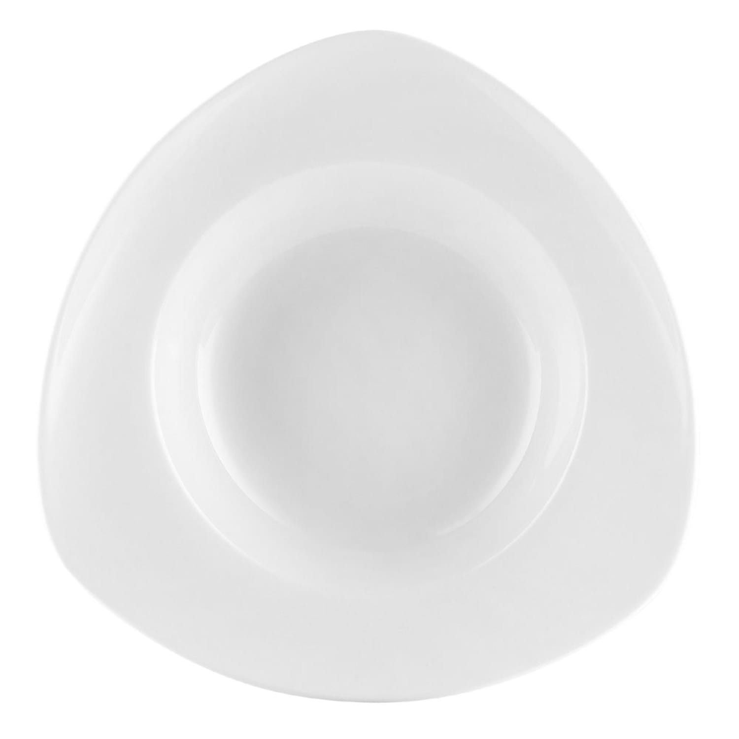 CAC UVS-T120 22 oz Triangular Universal Pasta Bowl - Porcelain, Super White