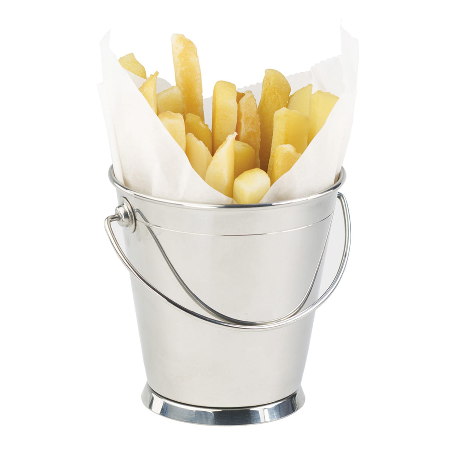GET 4-80810 9 2/5 oz Serving Pail w/ Handle, Stainless Steel, Case of 12