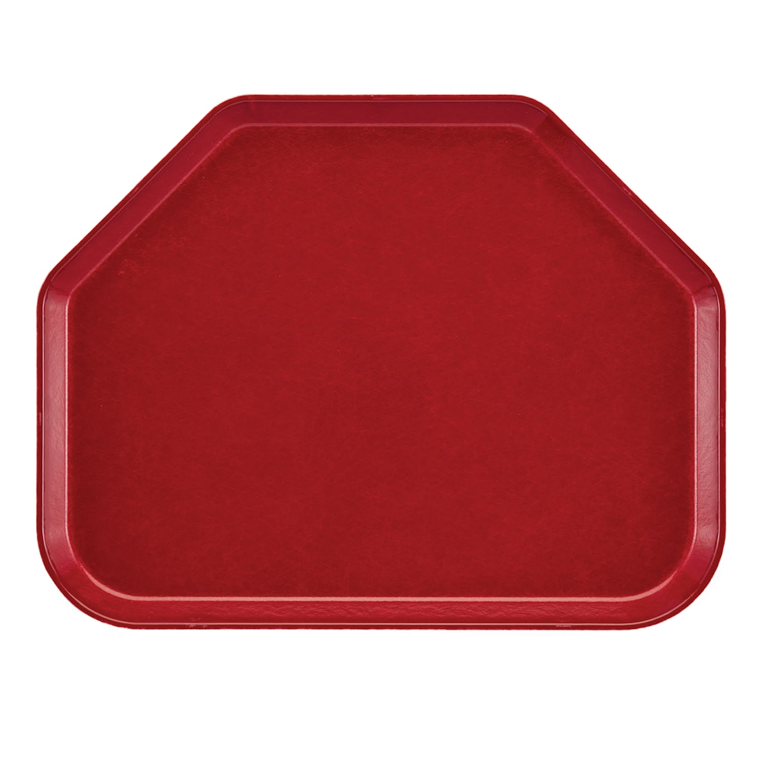 Cambro 1520TR505 Fiberglass Camtray Cafeteria Tray - 19 1/2L x 14 1/2W, Cherry Red, Trapezoid, 1 Dozen