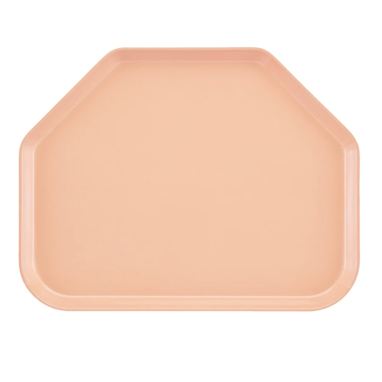 Cambro 1520TR106 Fiberglass Camtray Cafeteria Tray - 19 1/2L x 14 1/2W, Light Peach, Trapezoid, Beige, 1 Dozen