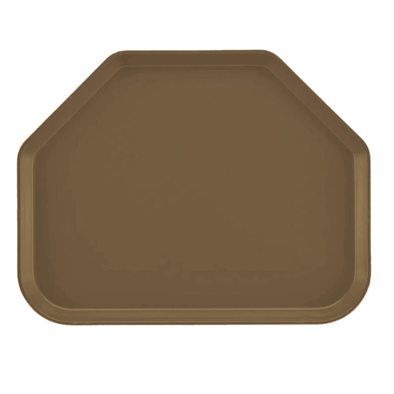 Cambro 1520TR513 Fiberglass Camtray Cafeteria Tray - 19 1/2L x 14 1/2W, Bay Leaf Brown, Trapezoid, 1 Dozen