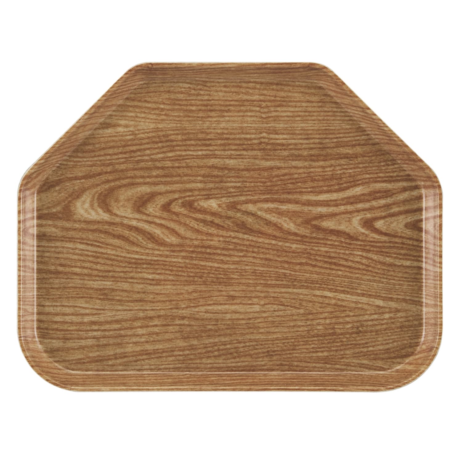 Cambro 1520TR307 Fiberglass Camtray Cafeteria Tray - 19 1/2L x 14 1/2W, Light Elm, Trapezoid, Brown, 1 Dozen
