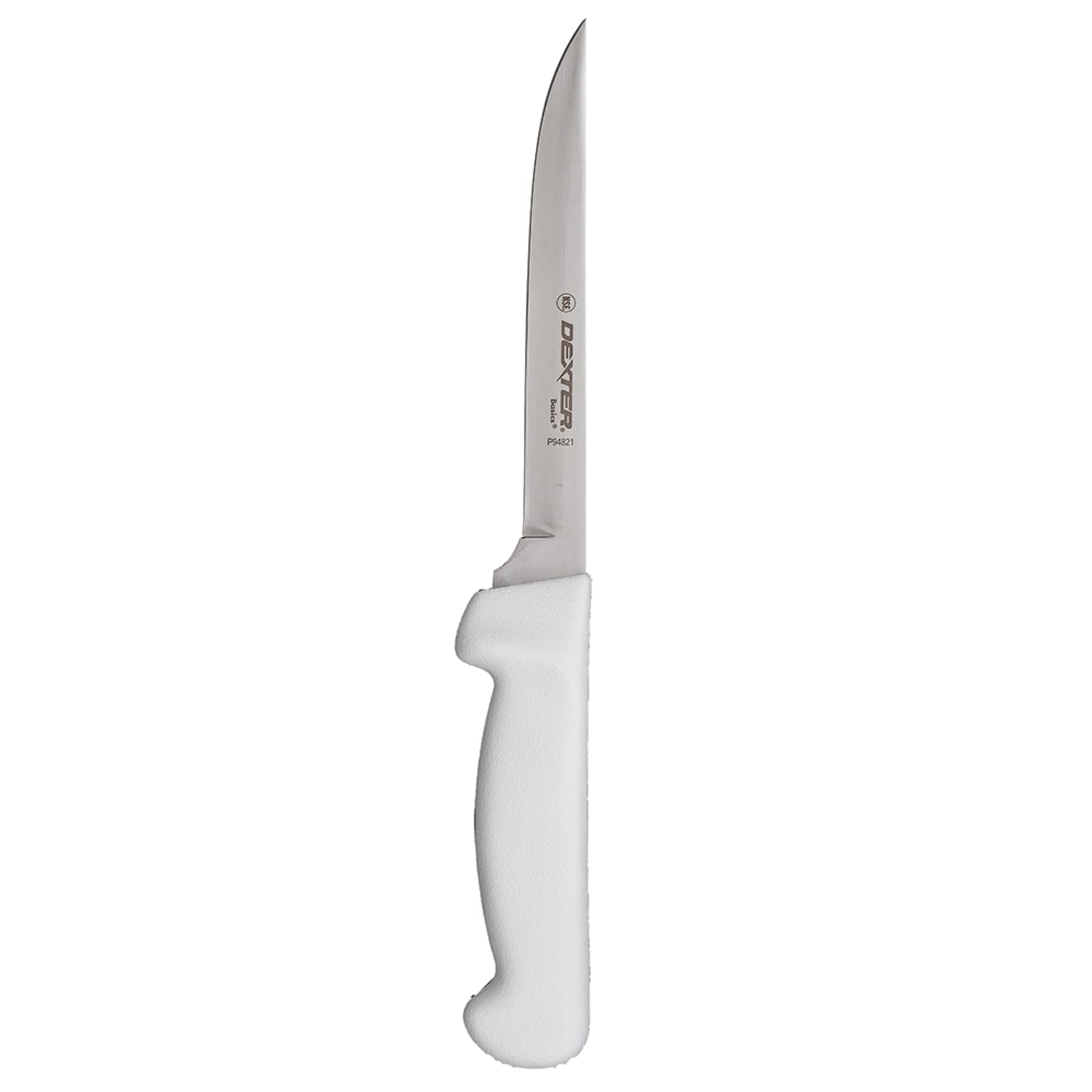 Dexter Russell P94821 6 Boning Knife w/ Polypropylene White Handle, Carbon Steel, 6"" Stiff High-Carbon Steel Blade, White Polypropylene Handle