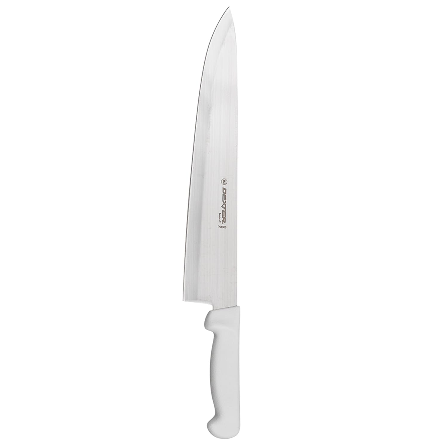 Dexter Russell P94806 12 Chef's Knife w/ Polypropylene White Handle, Carbon Steel, 12"" High-Carbon Steel Blade, White Polypropylene Handle