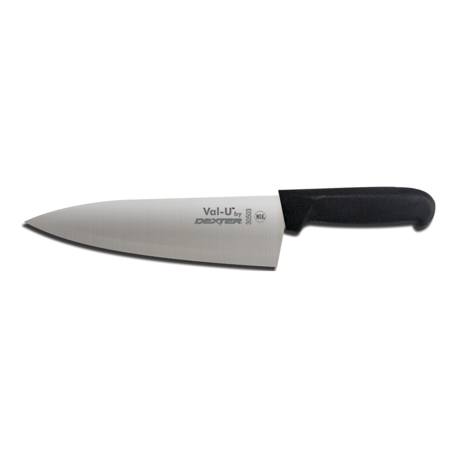Dexter Russell 30503 8 Cook's Knife w/ Black Plastic Handle, Carbon Steel, 8"" DEXSTEEL Blade, Black Polypropylene Handle