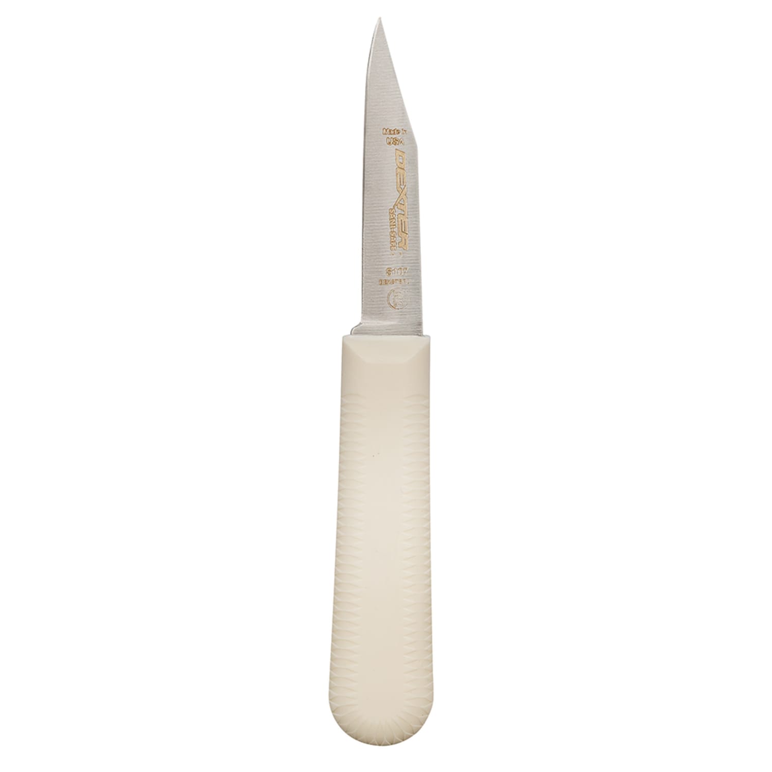 Dexter Russell S107PCP SANI-SAFE 3 1/4 Paring Knife w/ Polypropylene White Handle, Carbon Steel, Clip Point, High-Carbon Steel