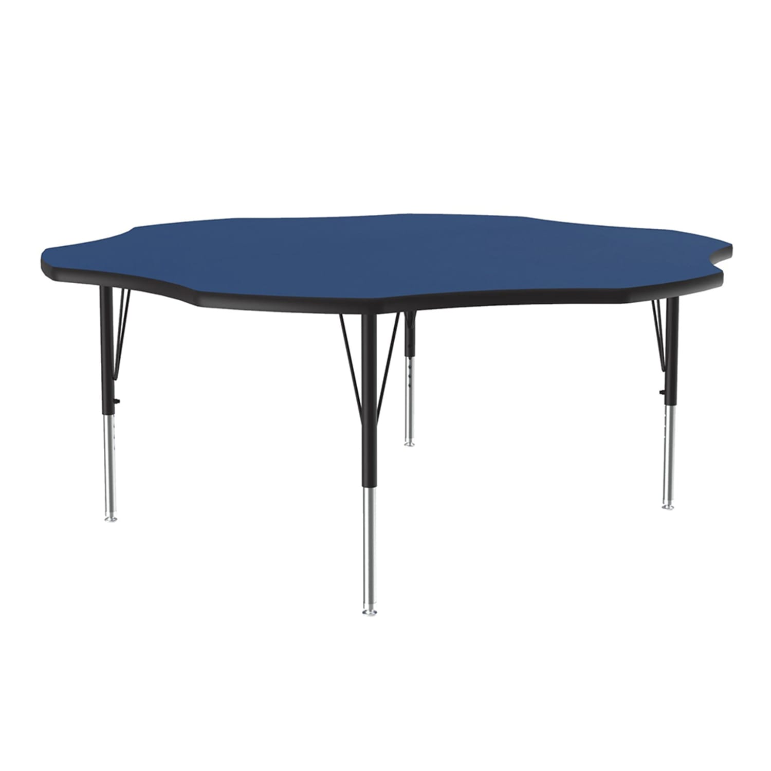 Correll A60-FLR-37-09-09 48 Flower Shape Table w/ 1 1/4 High Pressure Top, Blue