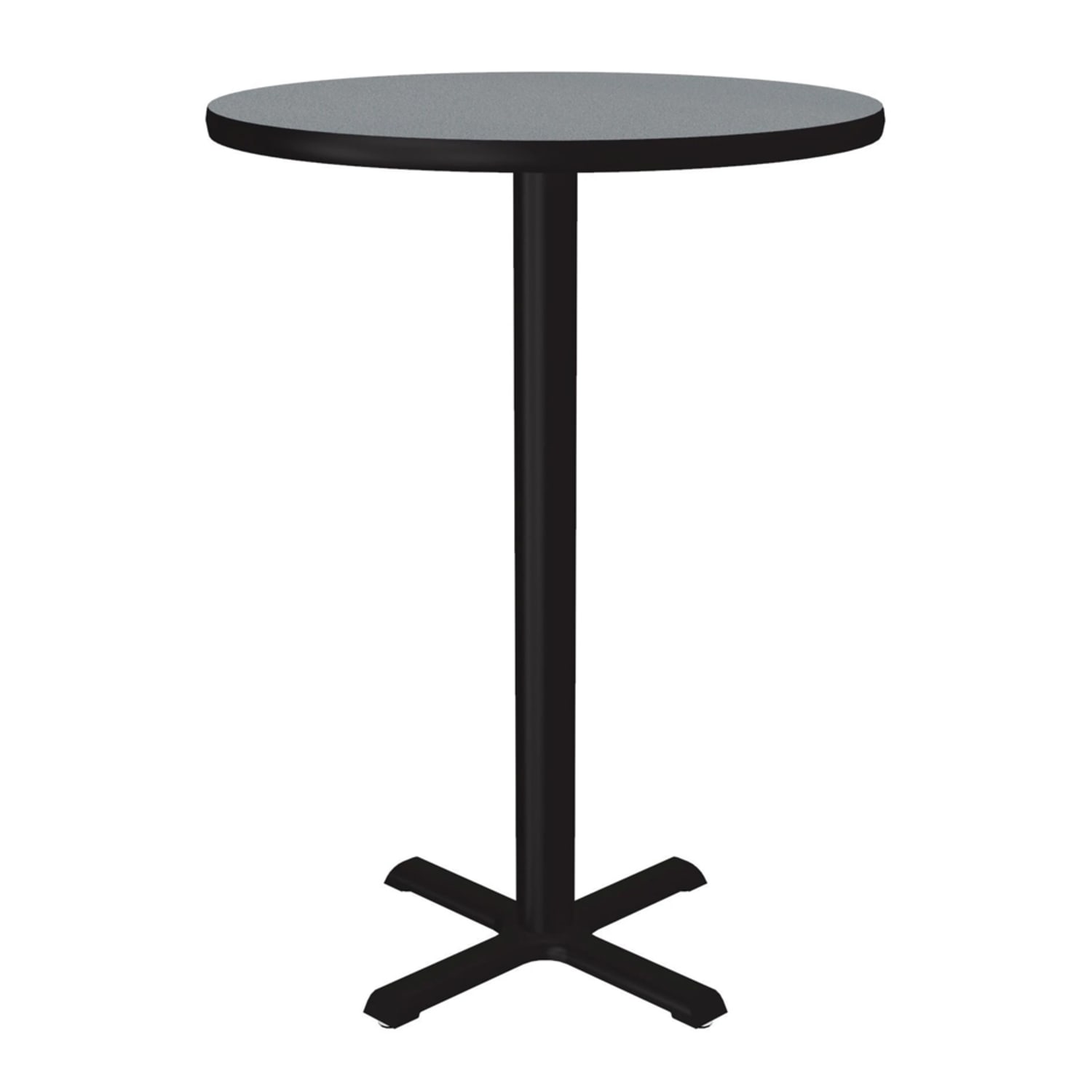 Correll BXB30R-15-09-09 30 Round Bar Height Table - Gray Granite Laminate Top, Cast Iron Base