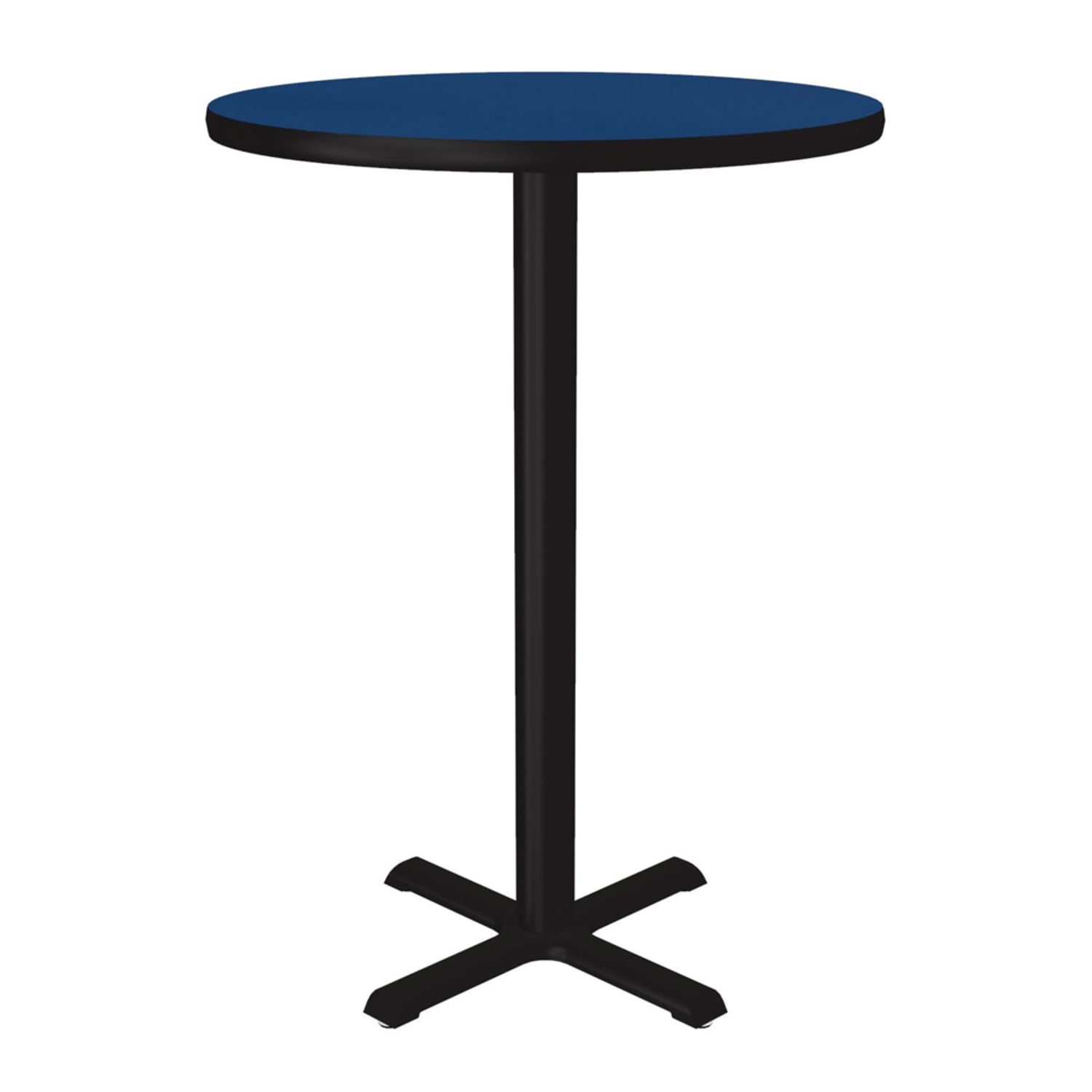 Correll BXB30R-37-09-09 30 Round Bar Height Table - Blue Laminate Top, Cast Iron Base