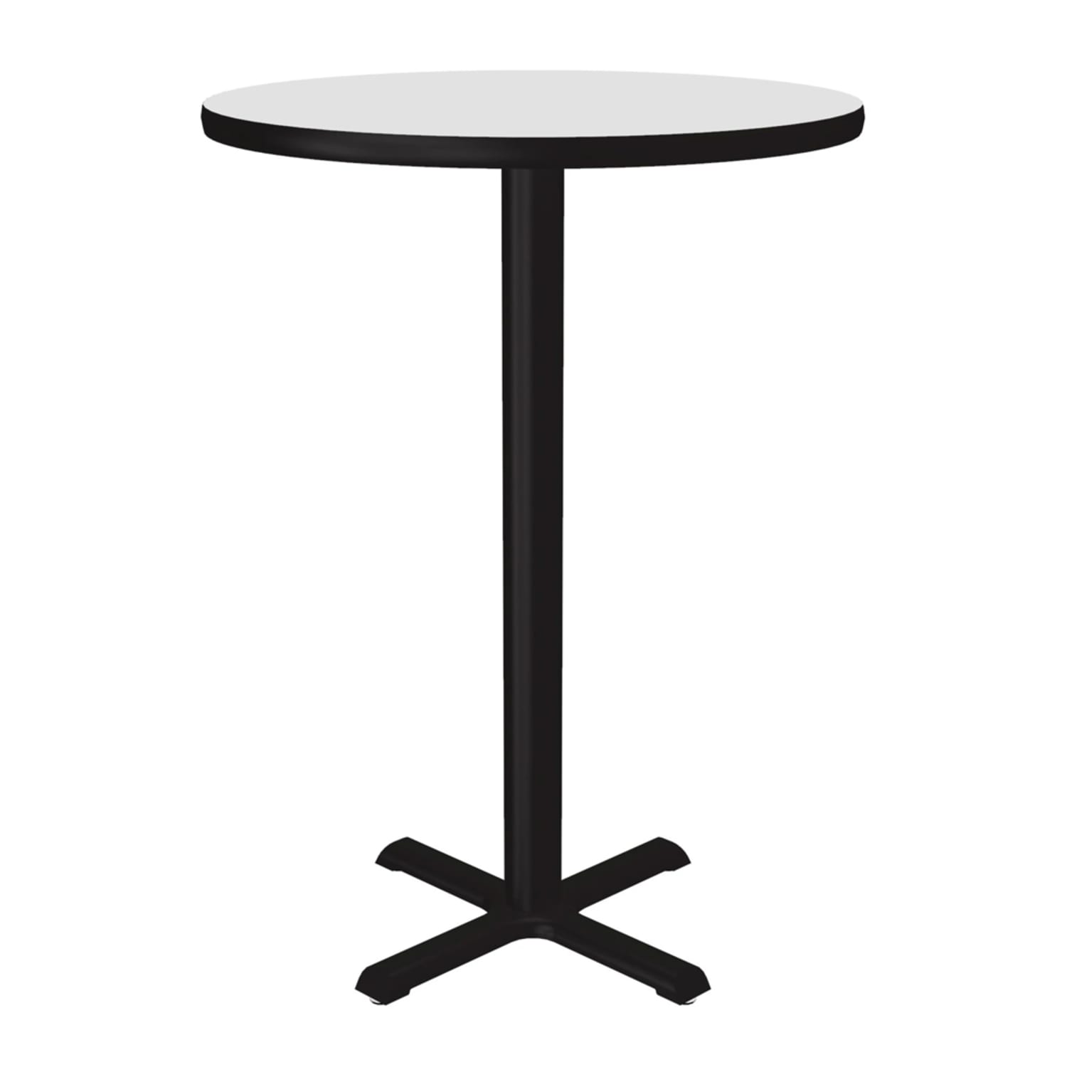 Correll BXB30R-36-09-09 30 Round Bar Height Table - White Laminate Top, Cast Iron Base