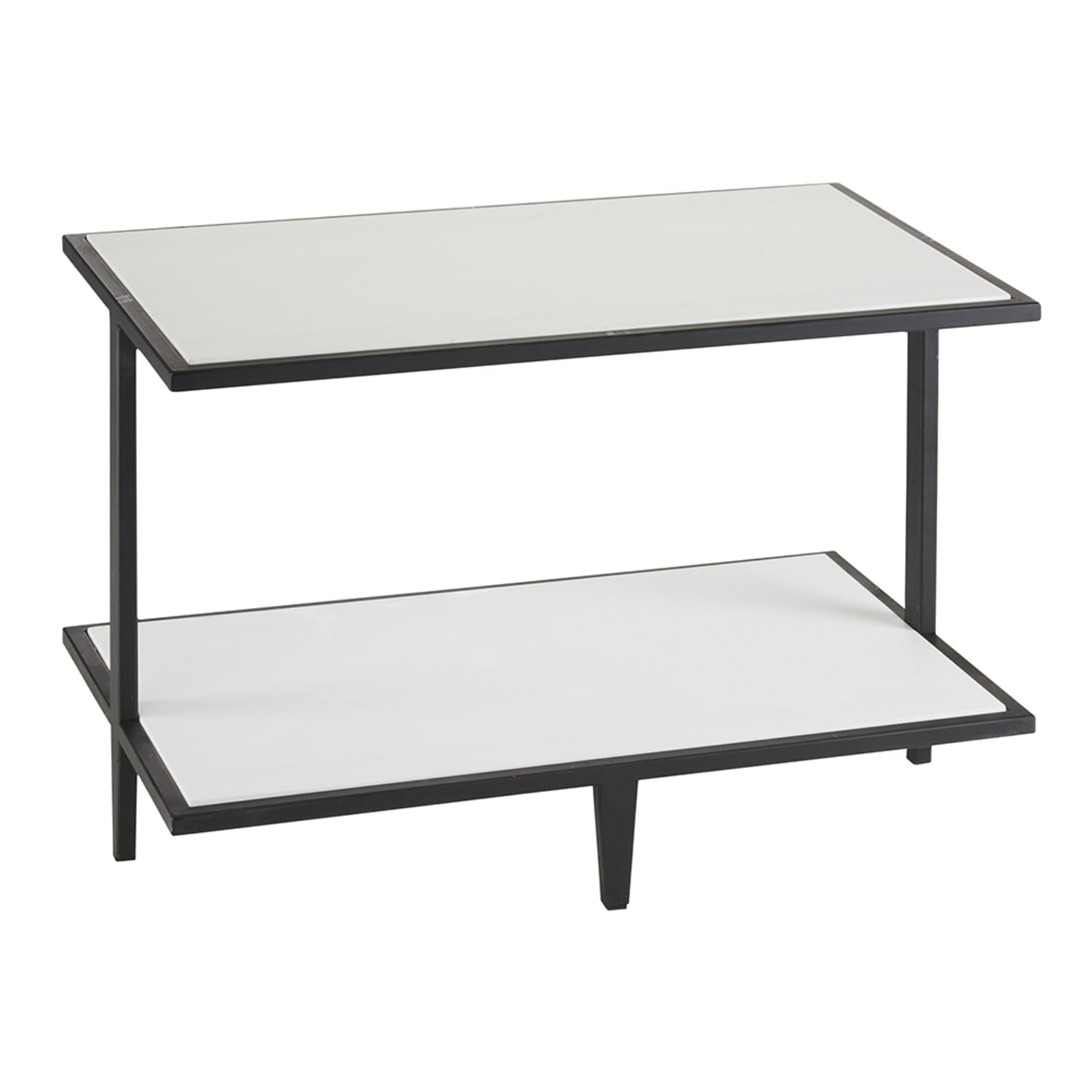 Cal-Mil 22024-2-13 2 Tier Monterey Display Riser - 21L x 12 1/4W x 14 3/4H, Plastic/Steel, Black/White