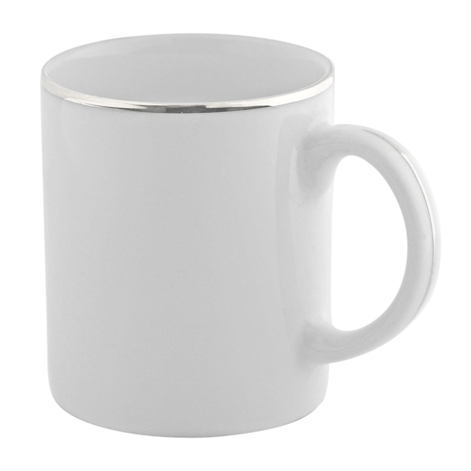 10 Strawberry Street SL0028 10 oz Silver Line Coffee Mug - Porcelain, White, 2 Dozen
