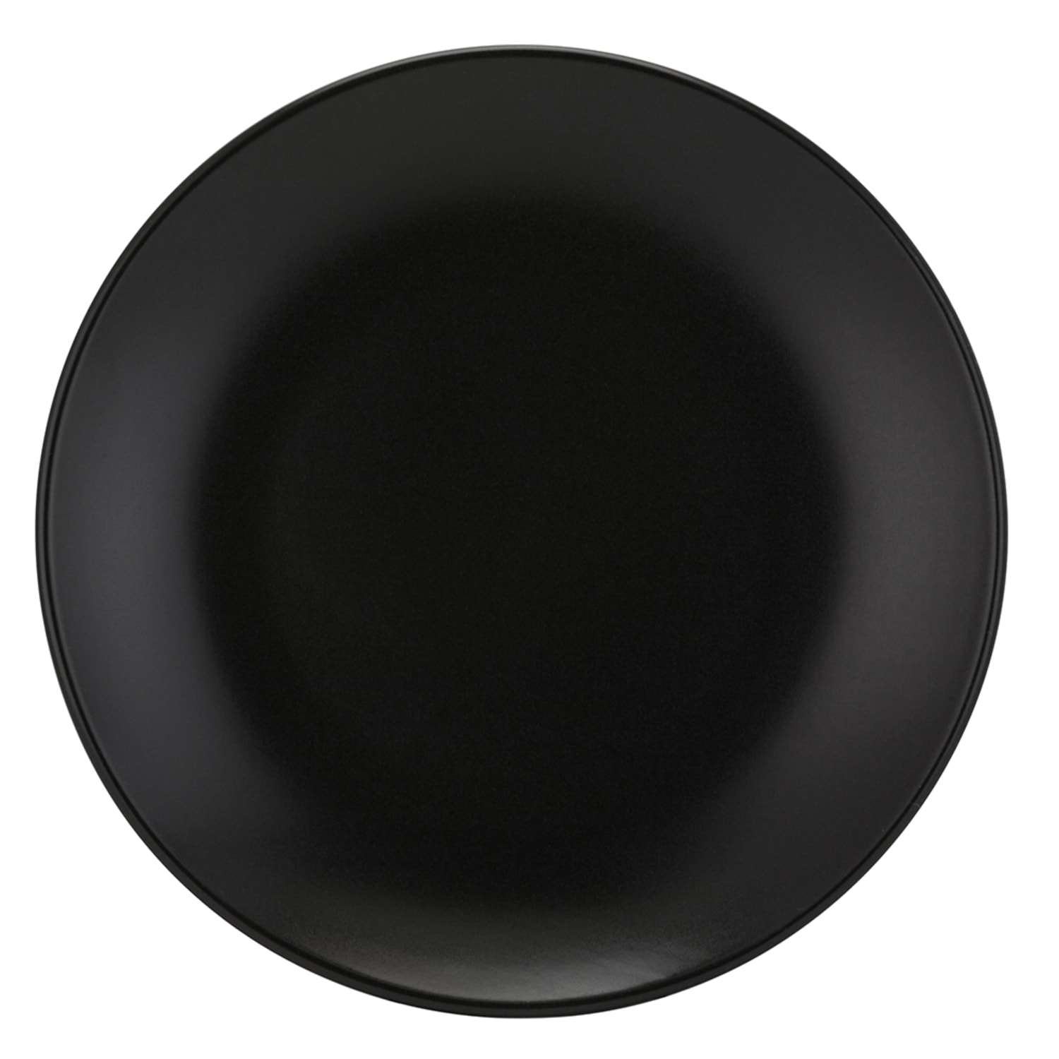 10 Strawberry Street WM-4-BLK 7 3/4 Round Wazee Matte Salad Plate - Stoneware, Black, Pack of 6