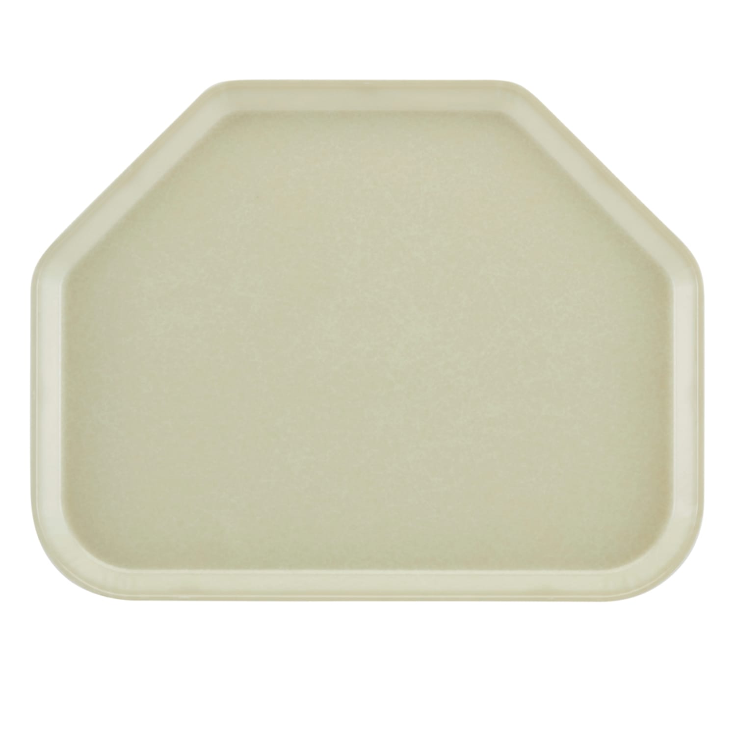Cambro 1520TR101 Fiberglass Camtray Cafeteria Tray - 19 1/2L x 14 1/2W, Antique Parchment, Trapezoid, Gray, 1 Dozen