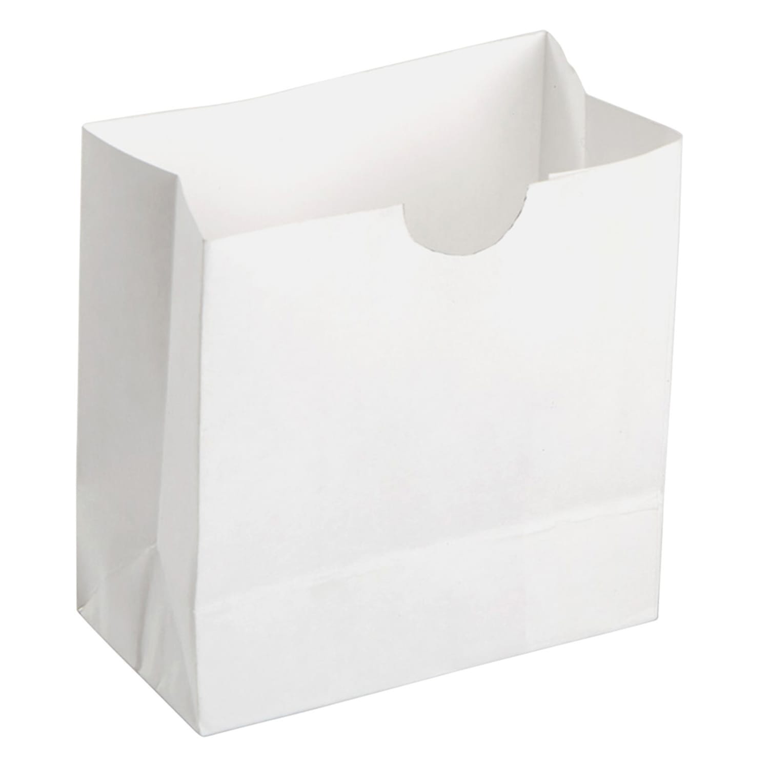 American Metalcraft SBW3 Mini Disposable Snack Bag - 3 3/8L x 1 3/4W x 3 1/2H, White, Grease Resistant, Pack of 250