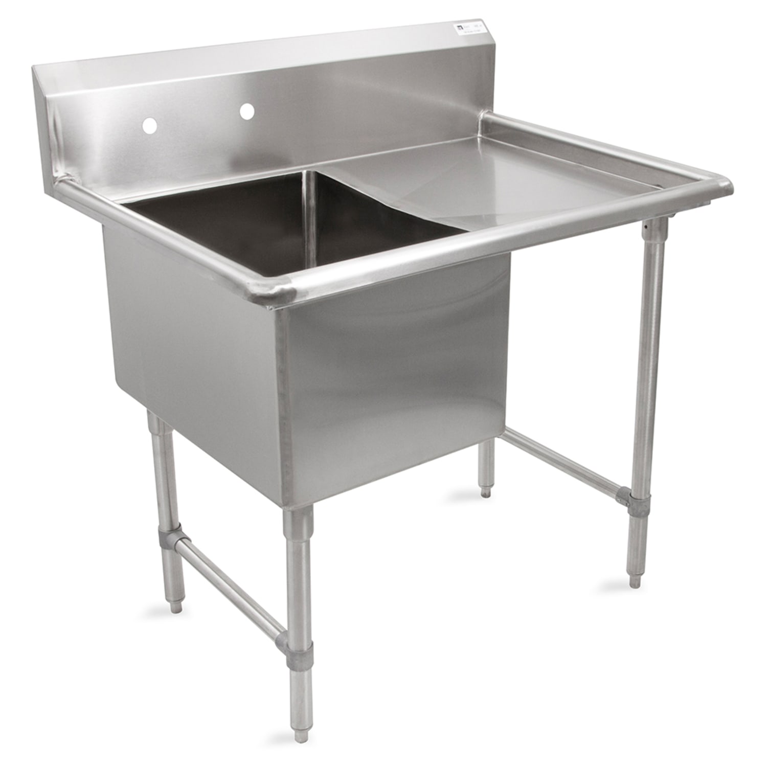 John Boos 1B244-1D24R 52 1 Compartment Sink w/ 24L x 24W Bowl, 14 Deep, 14"" Deep Bowl, 24"" Drainboard, Stainless Steel