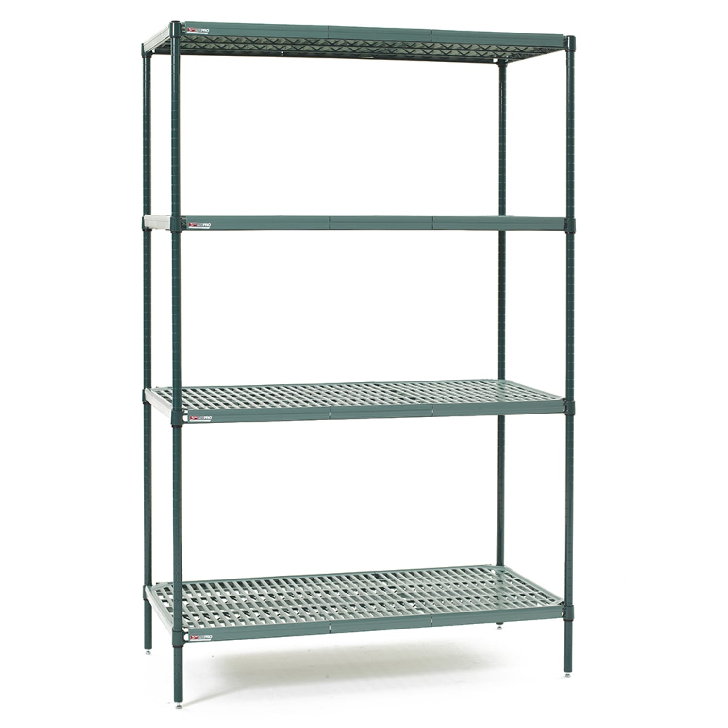 Metro EZPR2436NK3-4 36 NSF 4-Tier Heavy-Duty Epoxy Coated Wire Shelving Unit - Super Erecta Pro, 24W, 74H, 4 Wire Tiers, Green