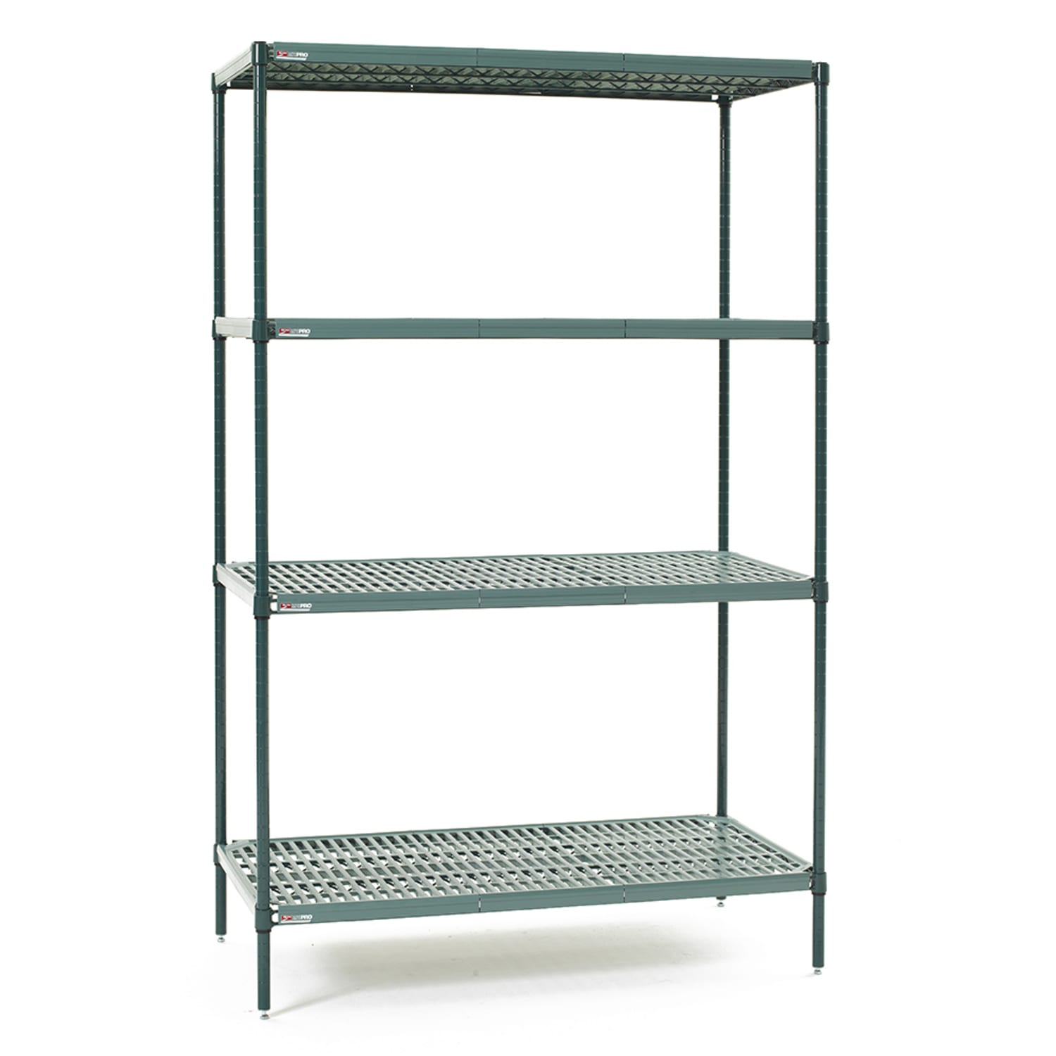 Metro EZPR2448NK3-4 48 NSF 4-Tier Heavy-Duty Epoxy Coated Wire Shelving Unit - Super Erecta Pro, 24W, 74H, 4 Wire Tiers, Green