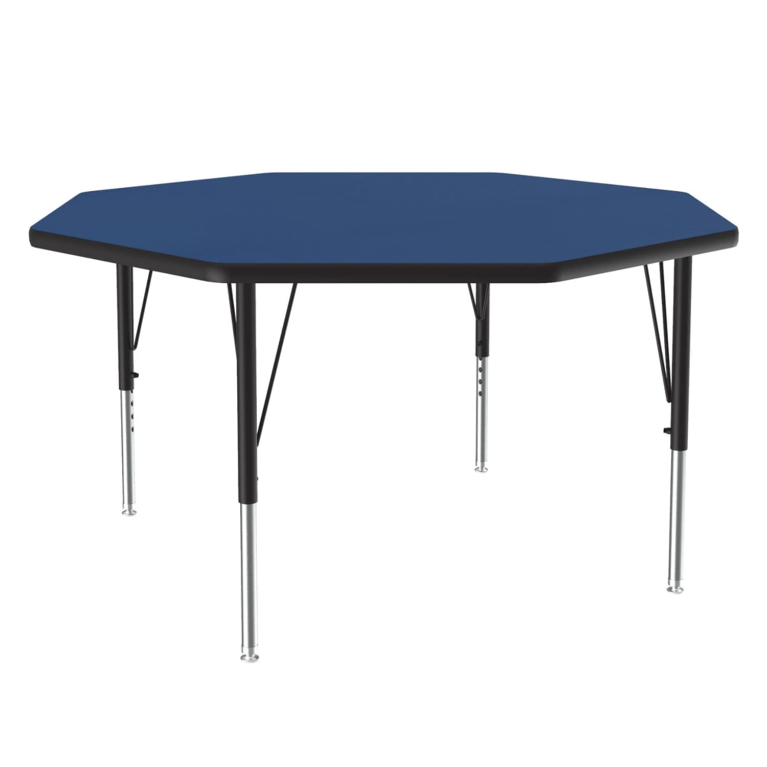 Correll A48-OCT-37-09-09 48 Octagonal Table w/ 1 1/4 High Pressure Top, Blue