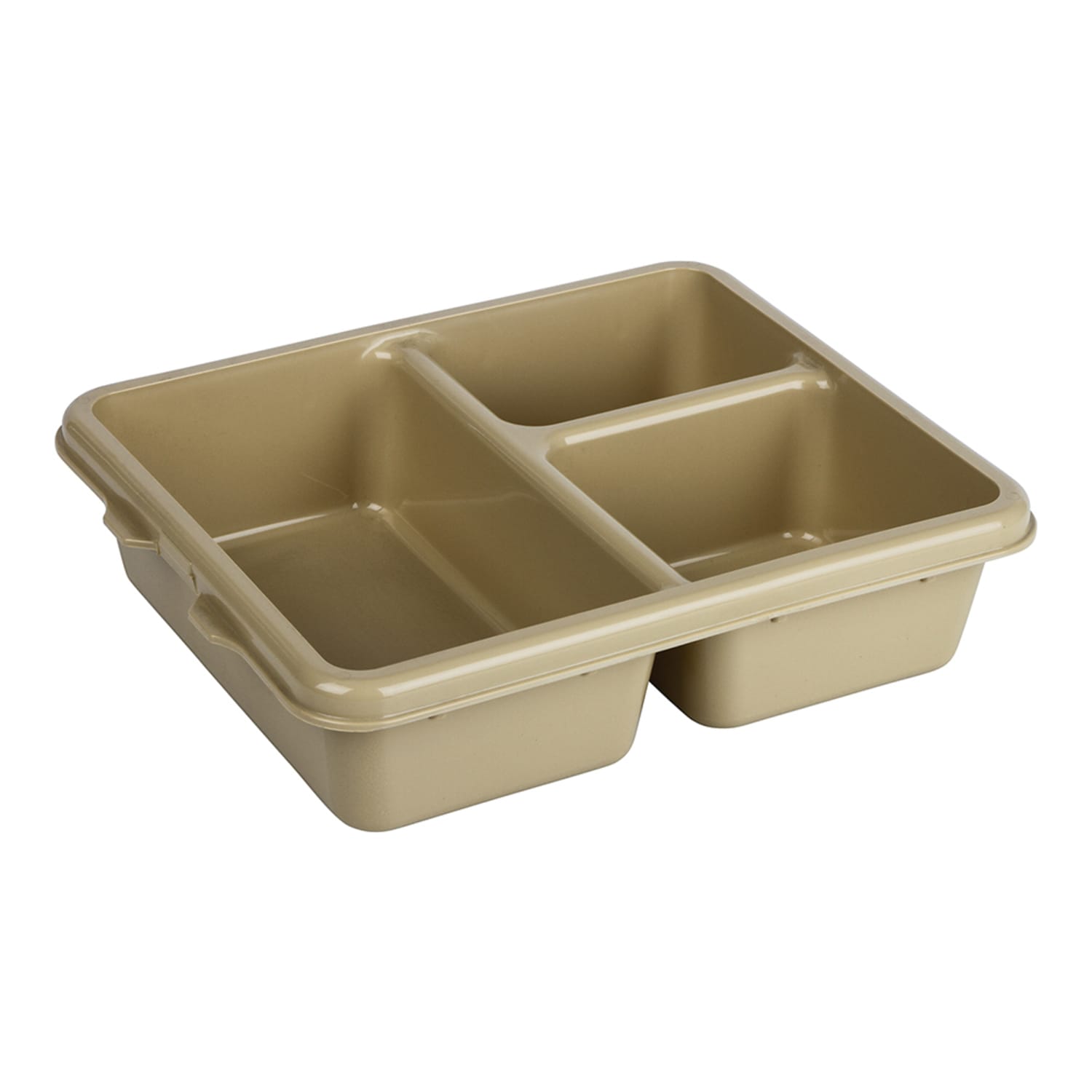 Cambro 9113CP161 Plastic Meal Delivery Tray w/ 3 Compartments, 8 7/8 x 10 11/16, Tan, Copolymer, Beige, Case of 24