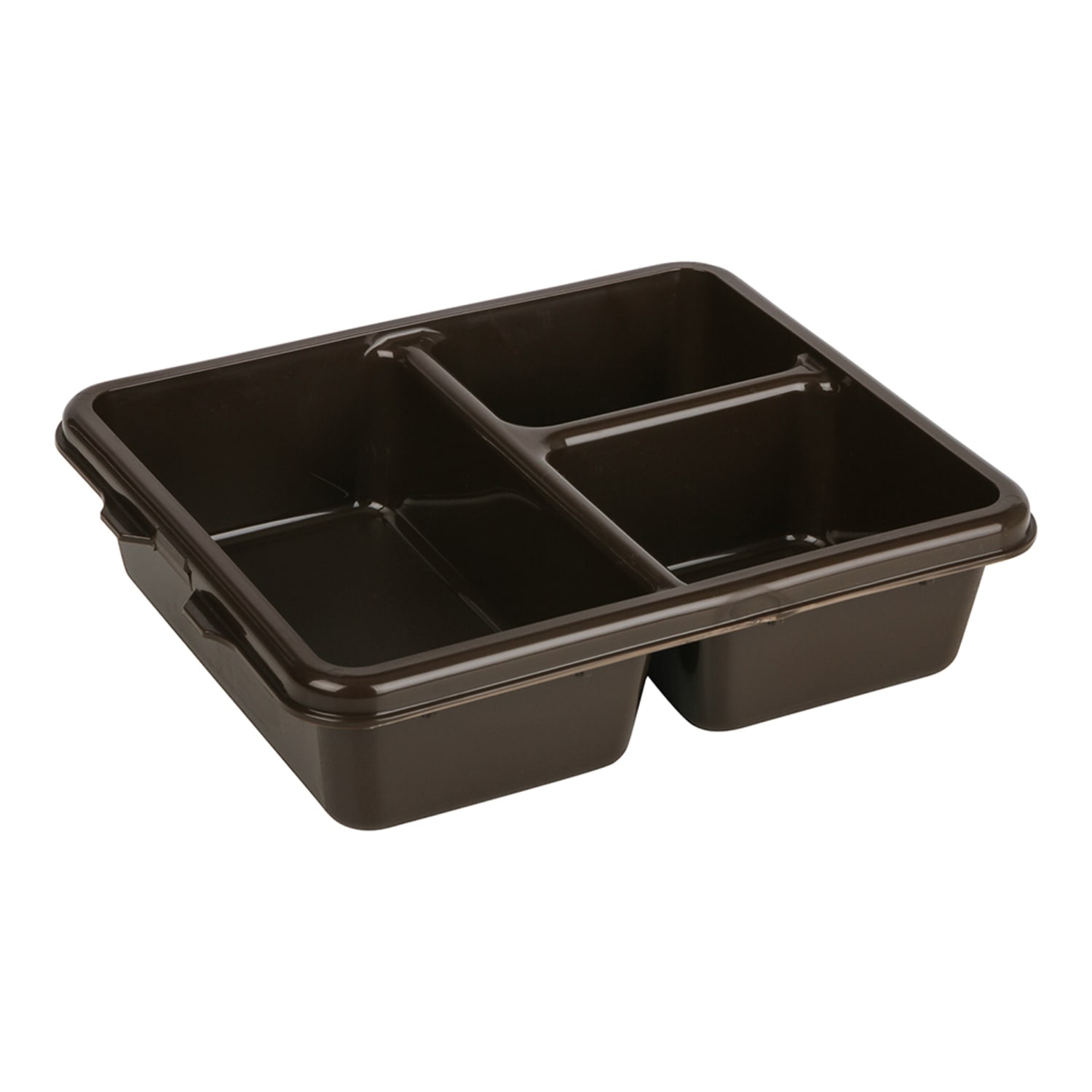Cambro 9113CP167 Plastic Meal Delivery Tray w/ 3 Compartments, 8 7/8 x 10 11/16, Brown, Copolymer, Case of 24