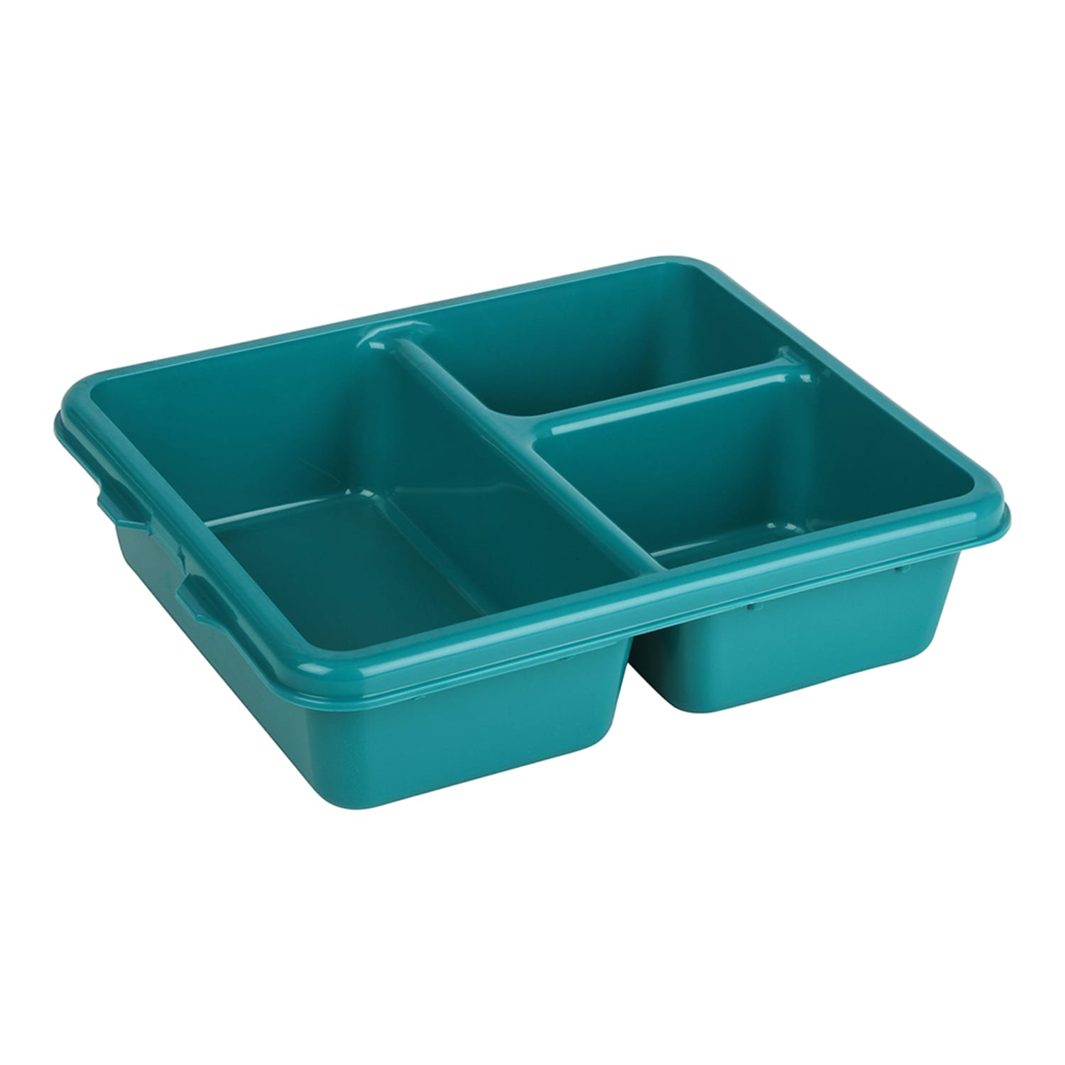 Cambro 9113CP414 Plastic Meal Delivery Tray w/ 3 Compartments, 8 7/8 x 10 11/16, Teal, Copolymer, Blue, Case of 24