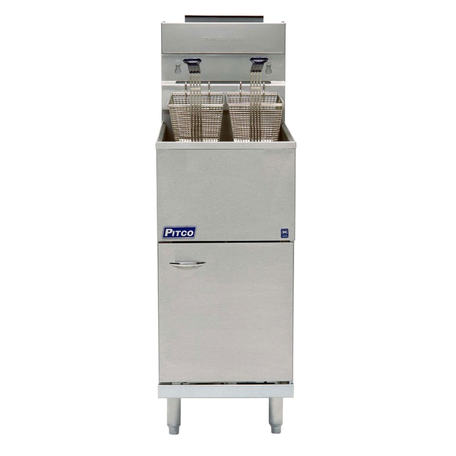 Pitco 35C+S NG Commercial Gas Fryer - 40 lb Vat, Floor Model, Natural Gas, 3 Tube Burners, Stainless Steel, Gas Type: NG