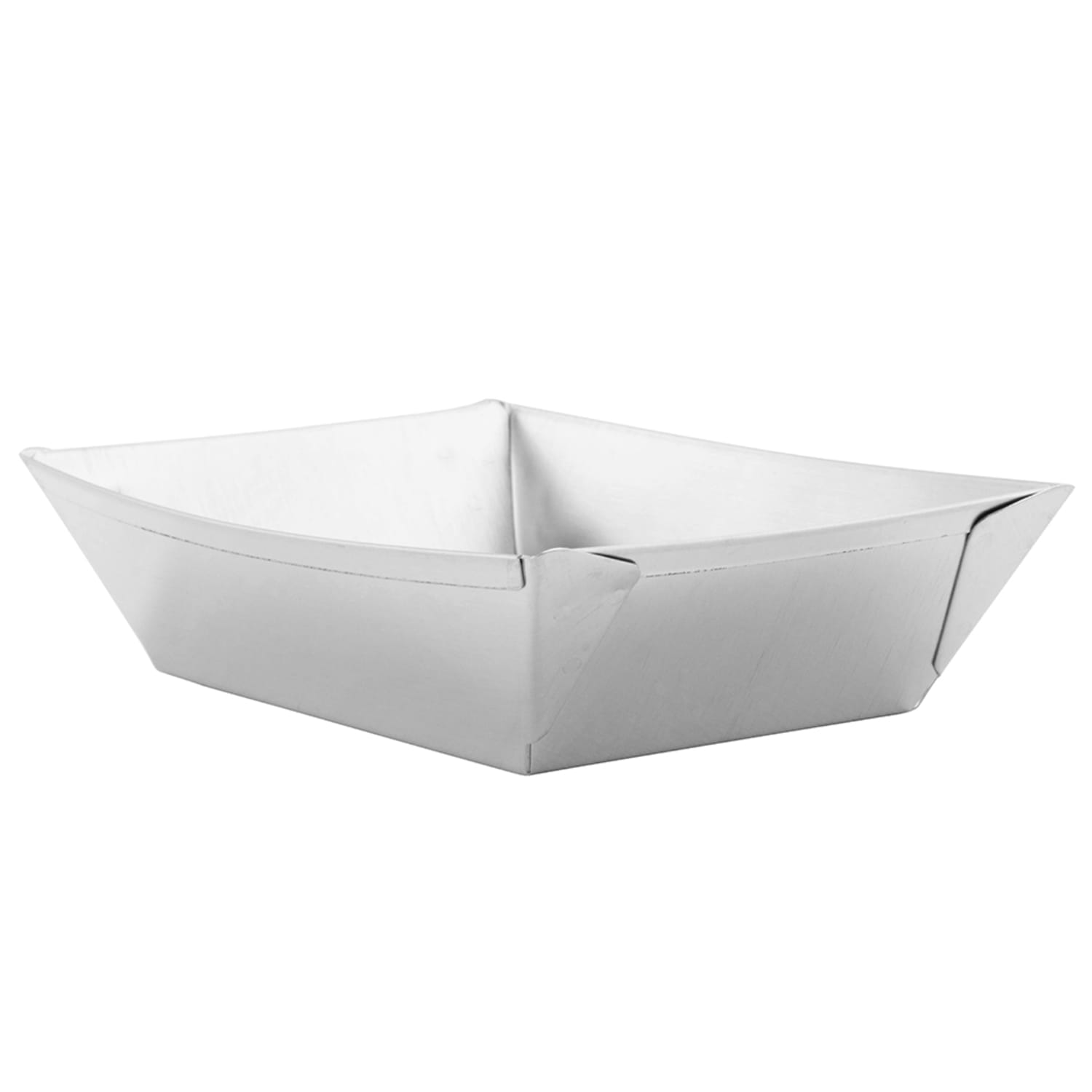 GET 4-80868 Rectangular Boat Tray - 6 x 4 1/2, Stainless Steel, 1 Dozen