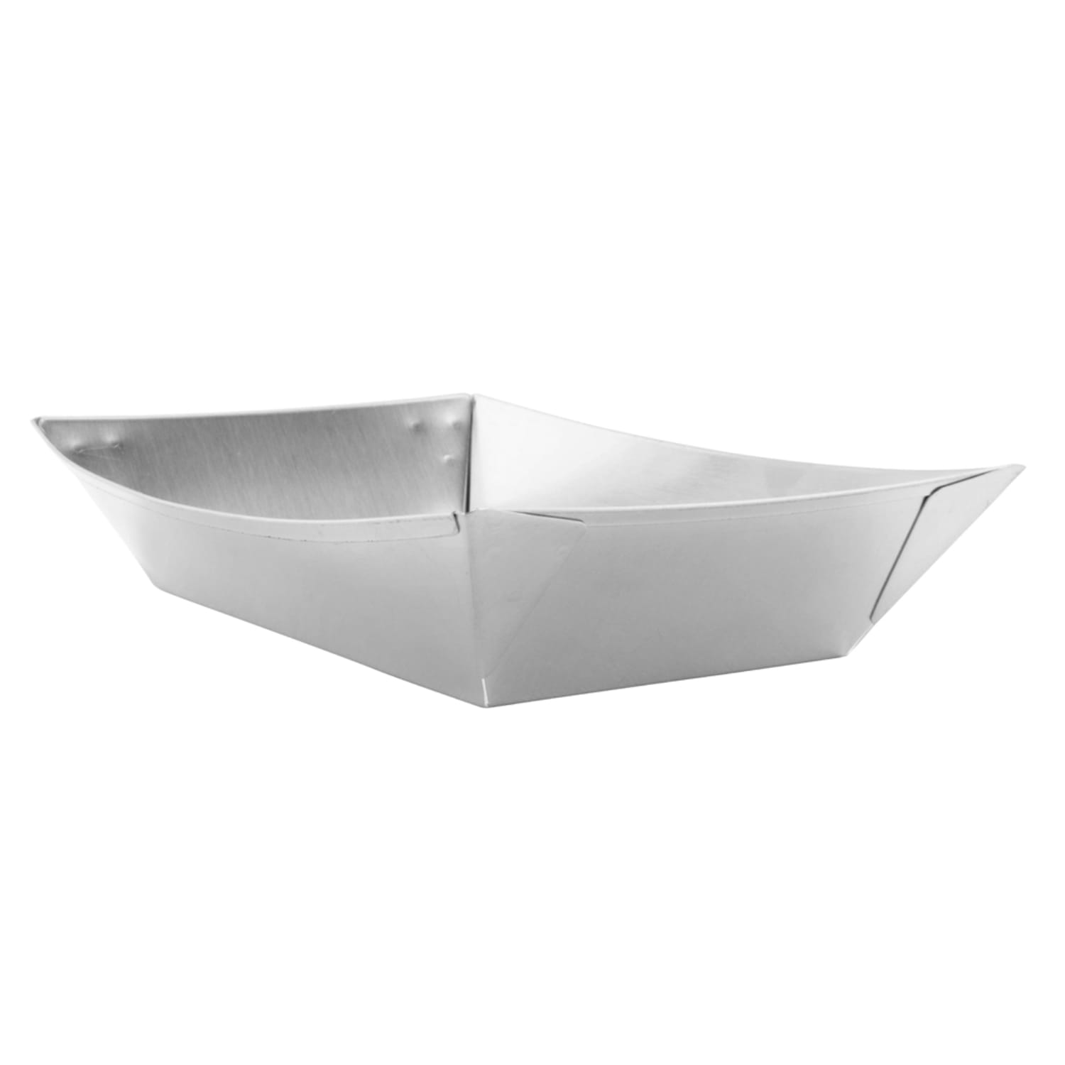 GET 4-80888 Rectangular Boat Tray - 9 1/2 x 6, Stainless Steel, 1 Dozen