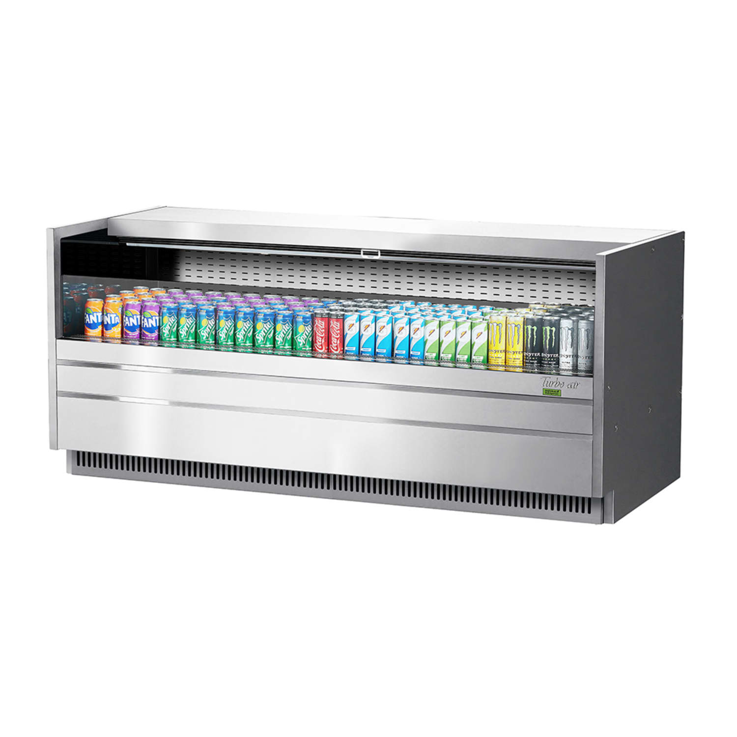 Turbo Air TOM-72UC-S-N 72 1/4 Drop In Open Air Cooler w/ 1 Level, 115v, Low Profile, 10.4 cu. ft. Capacity, Silver
