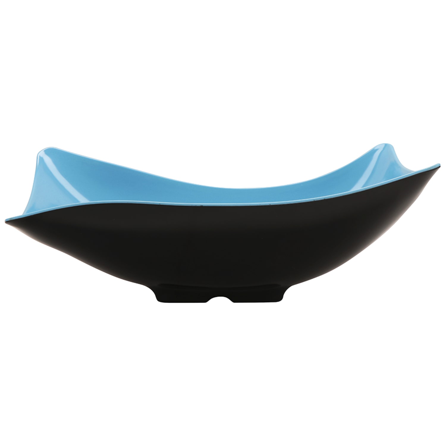GET ML-220-BL/BK 4 qt Rectangular Melamine Serving Bowl, Blue/Black, Pack of 3