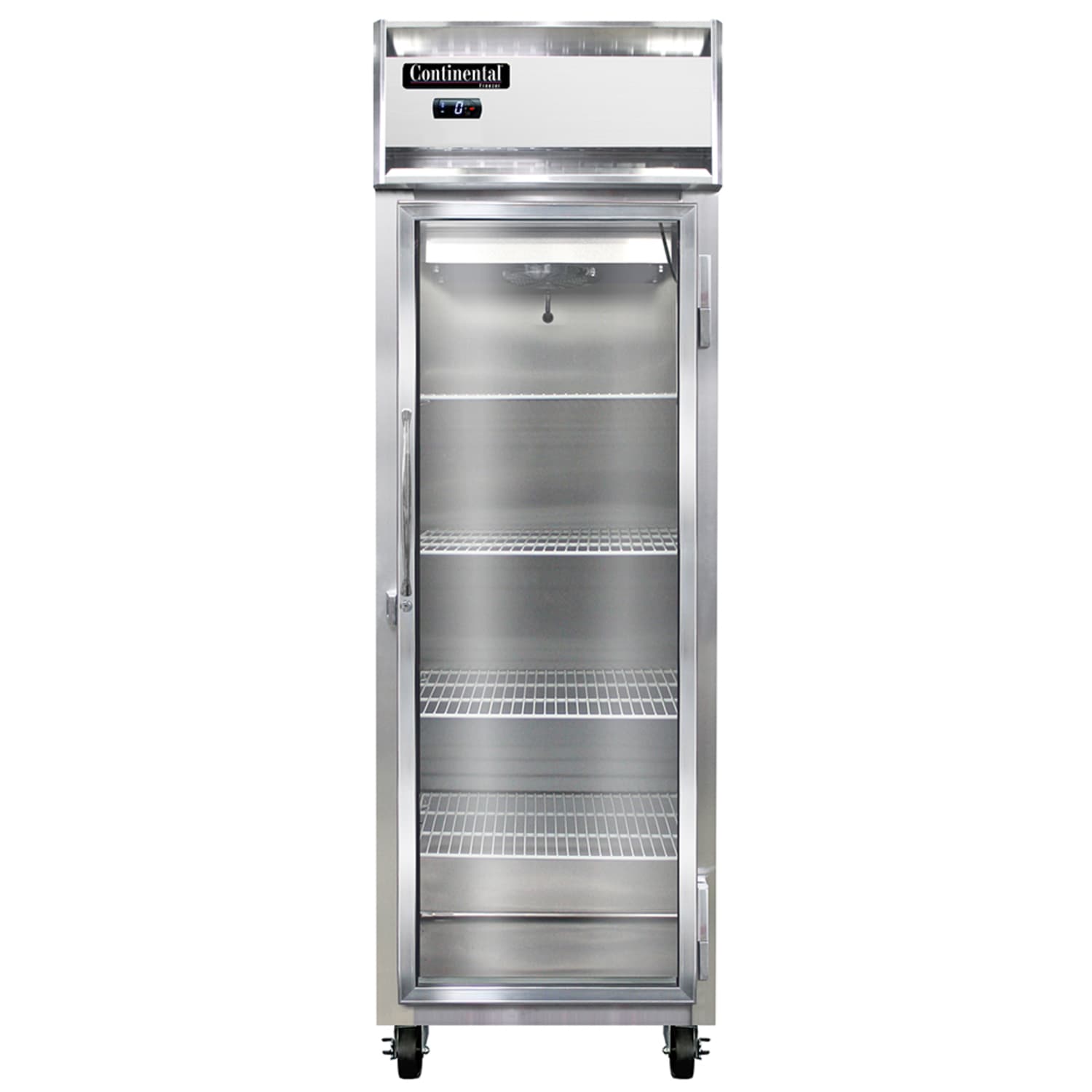 Continental 1FNGD 26 1 Section Reach In Freezer, 1 Right Hinge Glass Door, 115v, Stainless Steel