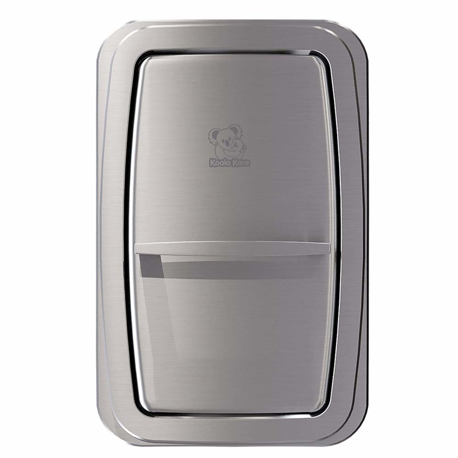 Koala Kare KB311-SSWM Vertical Wall Mount Changing Station - Gray Plastic Bed, Satin Stainless Exterior, Stainless Steel, Wall Mounted, Silver