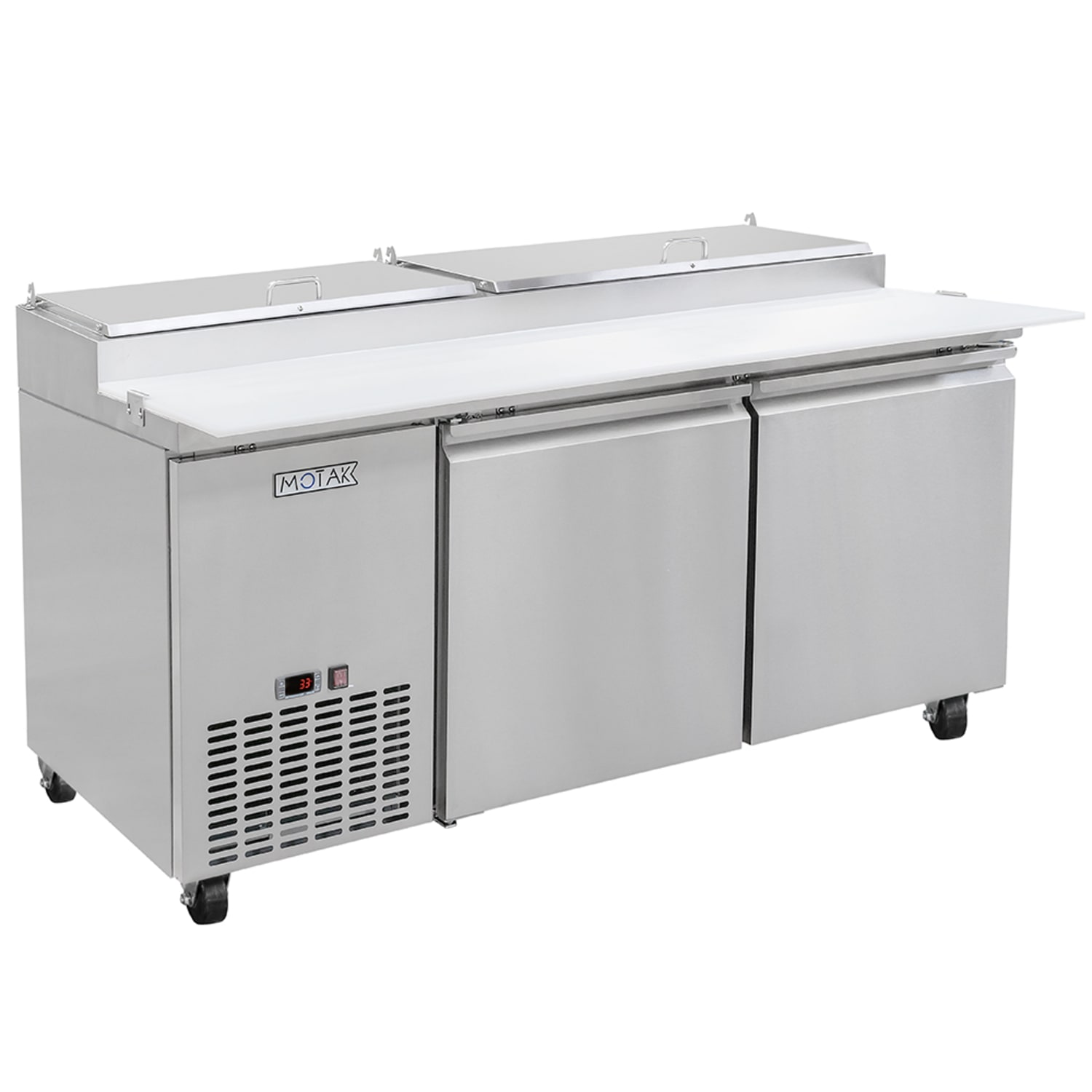 MoTak MPR-67-X 67 1/4 Pizza Prep Table w/ Refrigerated Base, 115v, Stainless Steel