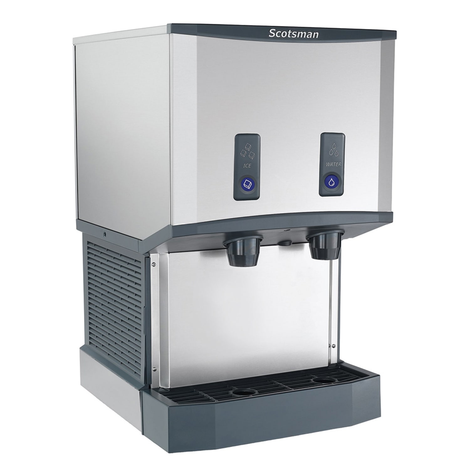Scotsman HID525WBX-1 500 lb Countertop Water & Nugget Ice Dispenser for Commercial Ice Machines w/ Filter - 25 lb Storage, Cup Fill, Push-Button, Water Dispenser for Commercial Ice Machines, Water Cooled, Stainless Steel, 115 V