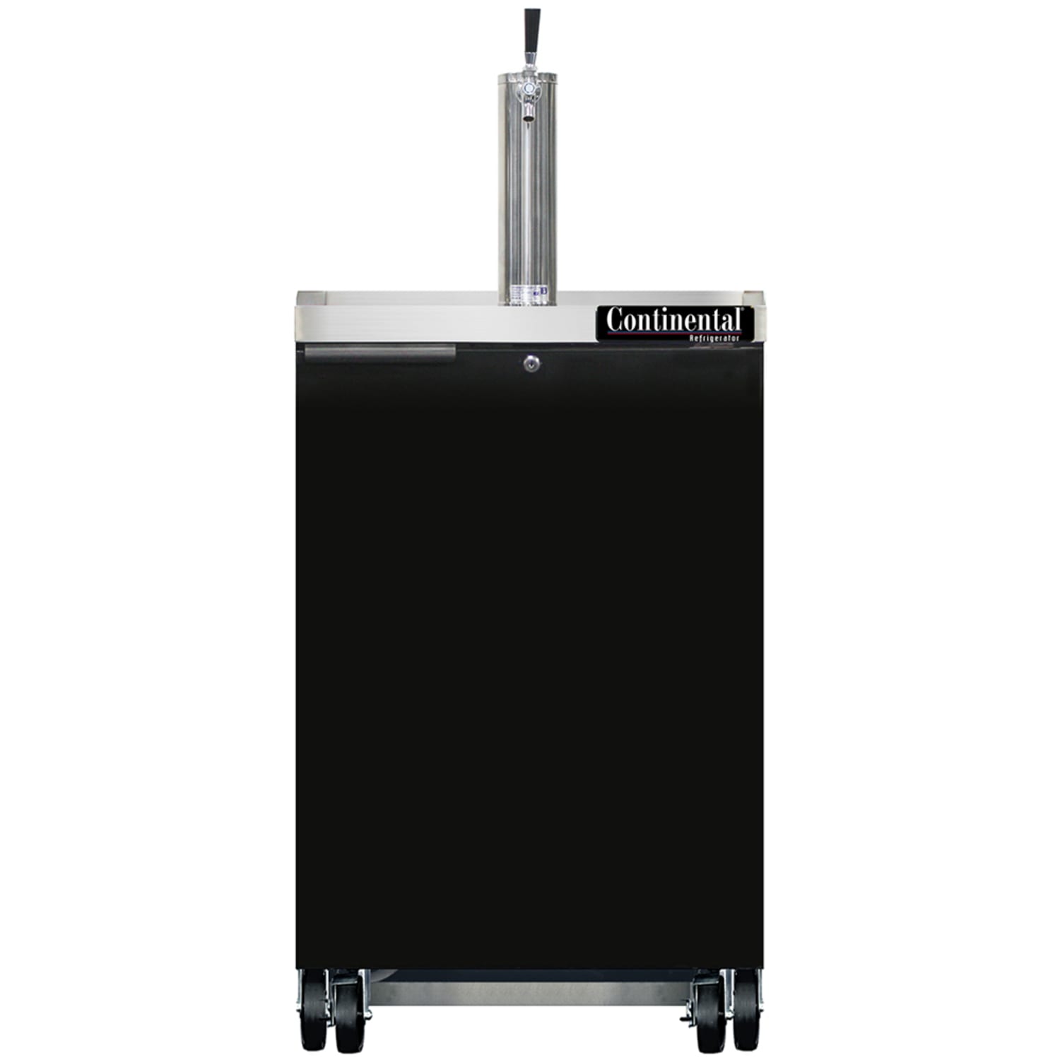 Continental KC24N 24 Kegerator Commercial Beer Dispenser w/ 1 Keg Capacity - 1 Column, Black, 115v, 8-cu.-ft. Capacity, Stainless Steel