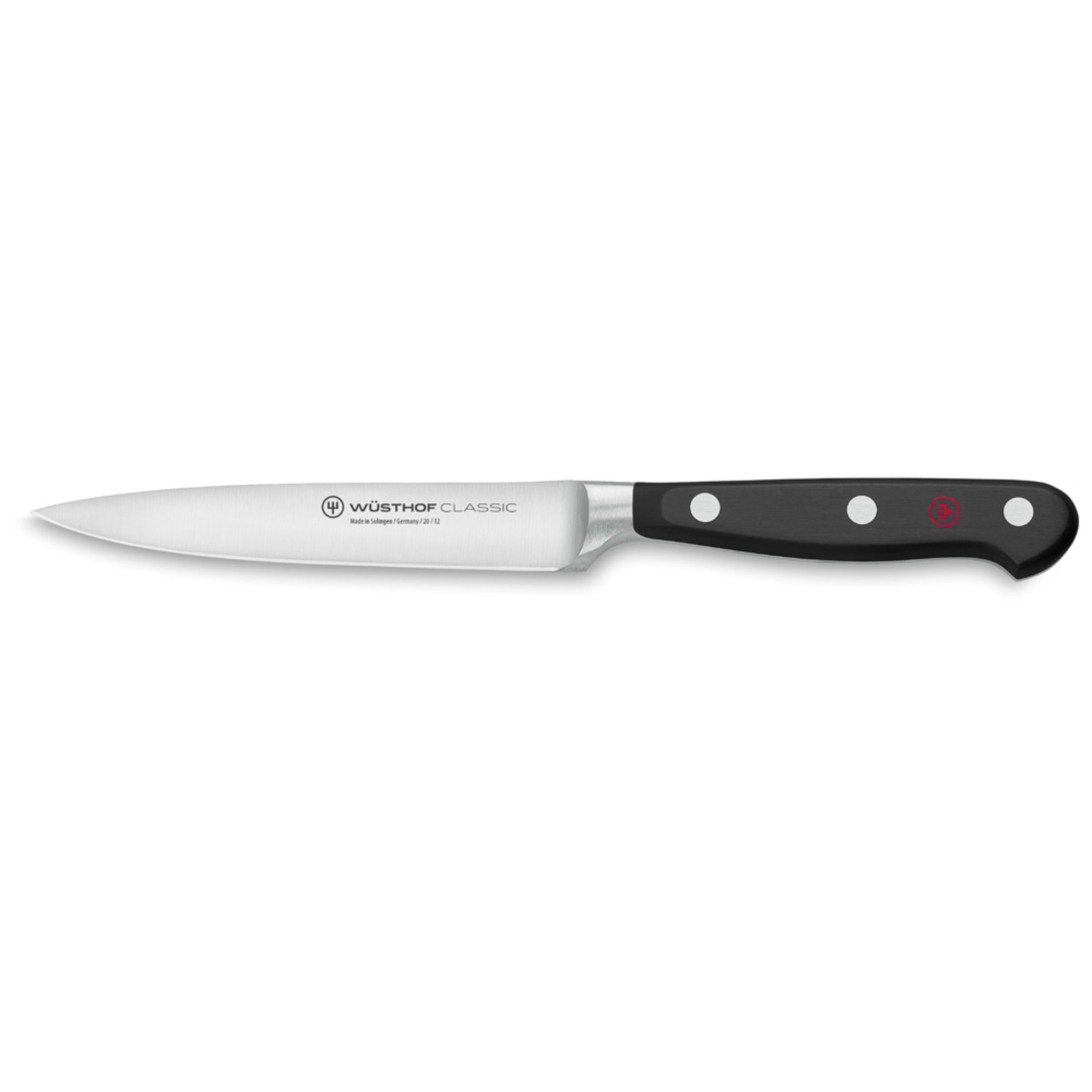 Wusthof 1040100412 Classic 4 1/2 Utility Knife - Straight Edge, Full Tang, Forged, 4.5"", Stainless Steel