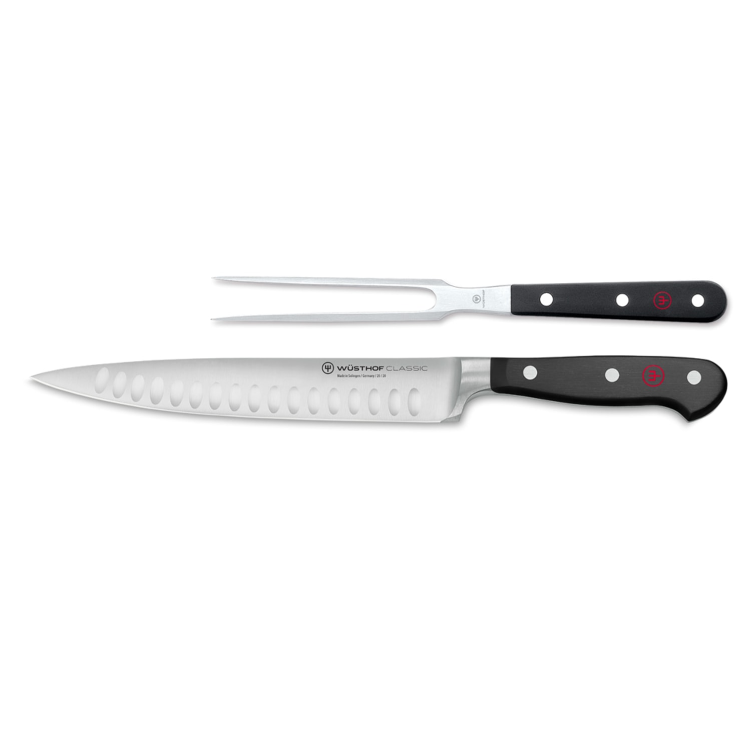 Wusthof 1120160212 Classic 2 piece Carving Set - Hollow Edge, Full Tang, Stainless Steel