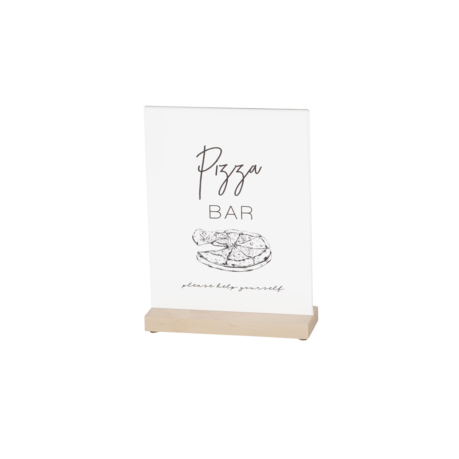 Cal-Mil 22361-811-71 Tabletop Sign w/ Acrylic Insert & Maple Wood Base - 8 1/2 x 11, Brown