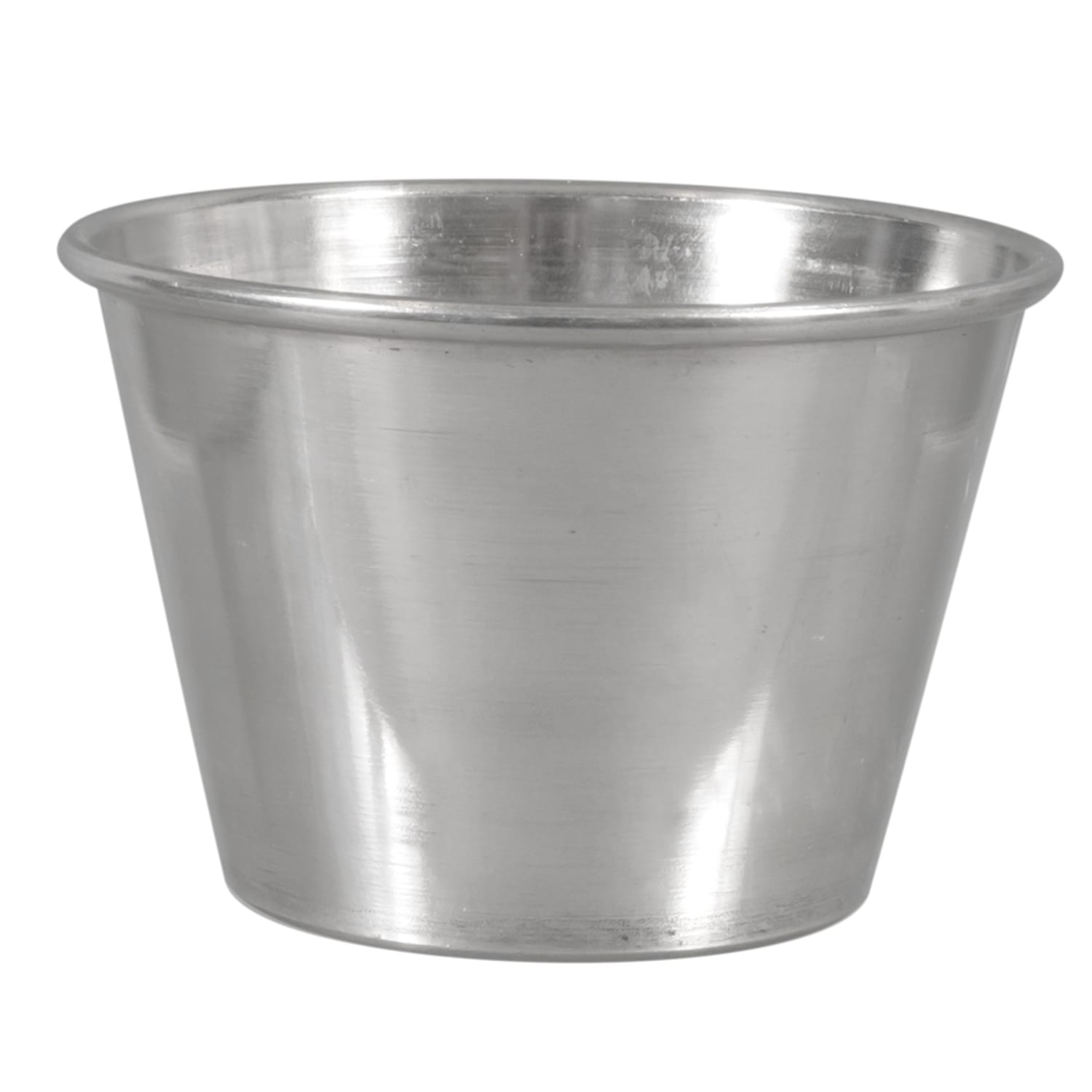 Browne 515059 2 1/2 oz Sauce Cup - Mirror Finish, Rolled Edge, Stainless Steel, Case of 12