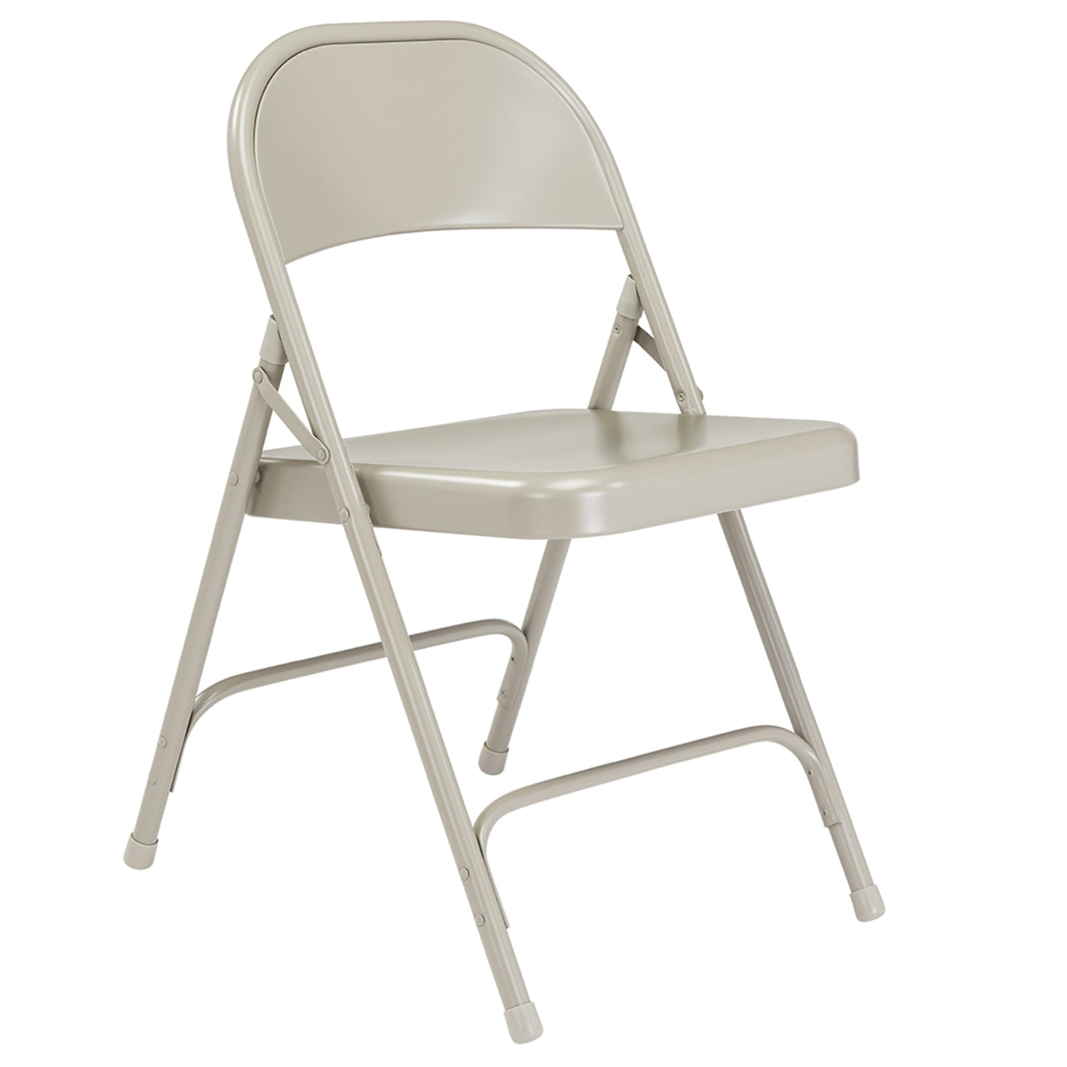 National Public Seating 0052 Folding Chair w/ Gray Steel Back & Seat - Steel Frame, Gray, Pack of 4