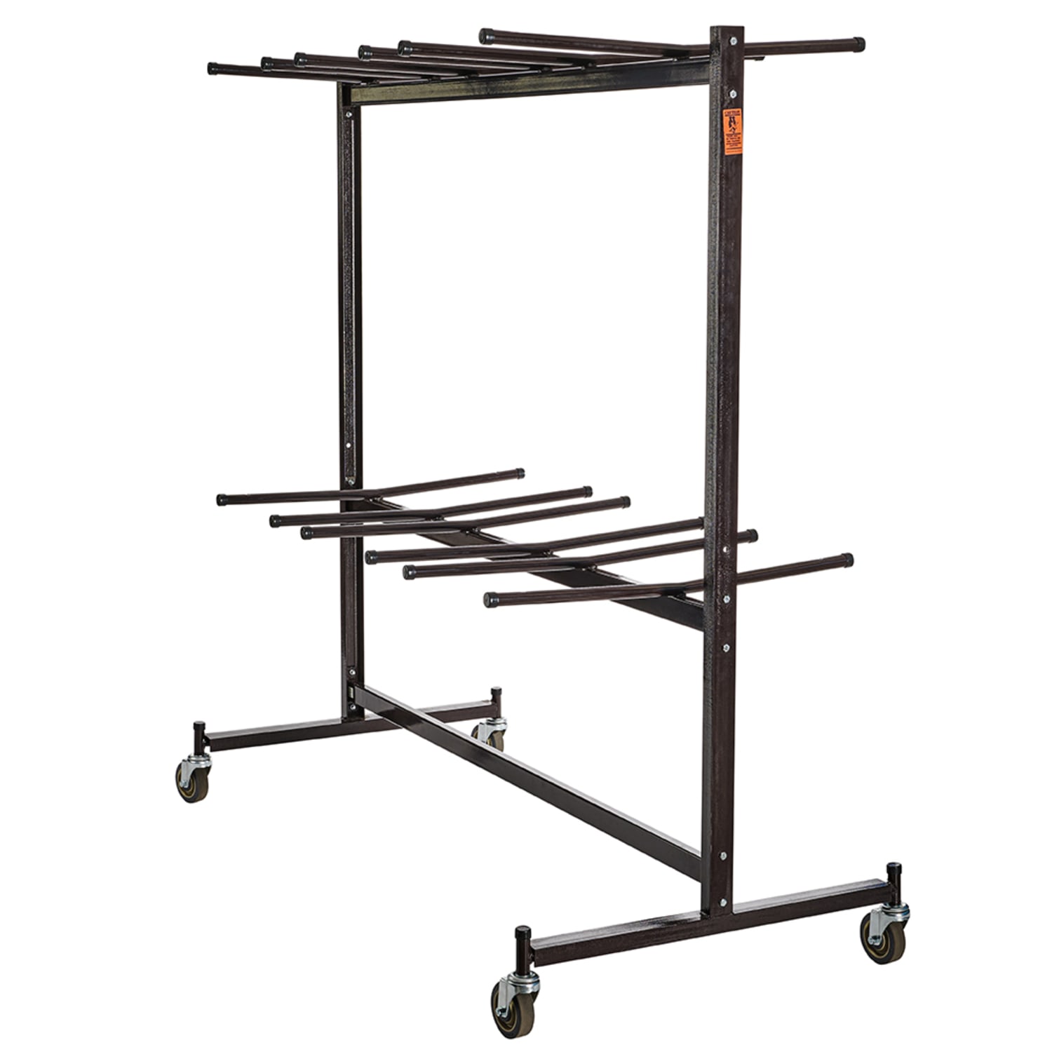 National Public Seating 0084 Two Tier Chair Dolly w/ 84 Chair Capacity - Steel, Dark Brown